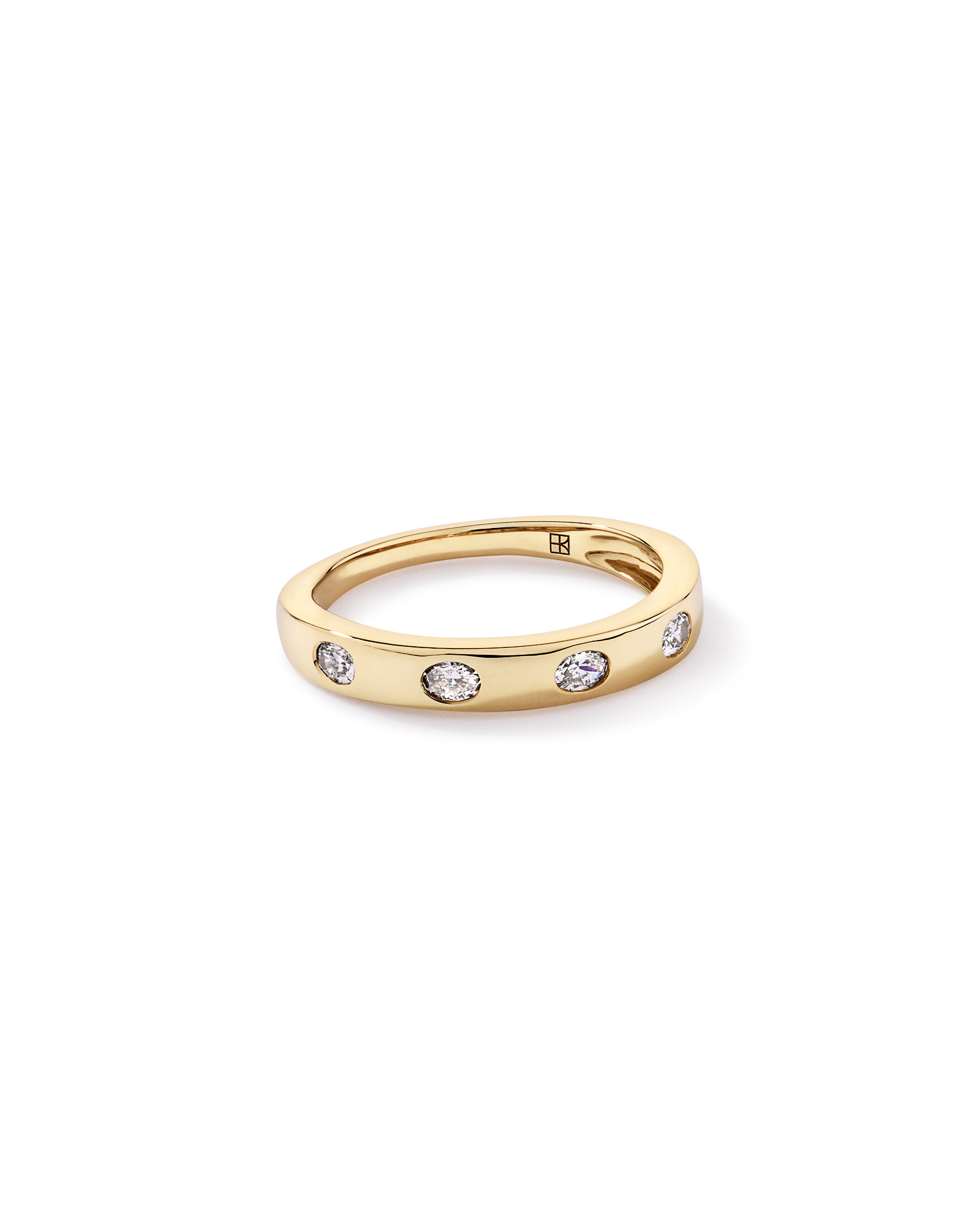 0.22TW Oval Laboratory-Grown Diamond Wedding Band 14kt Yellow Gold