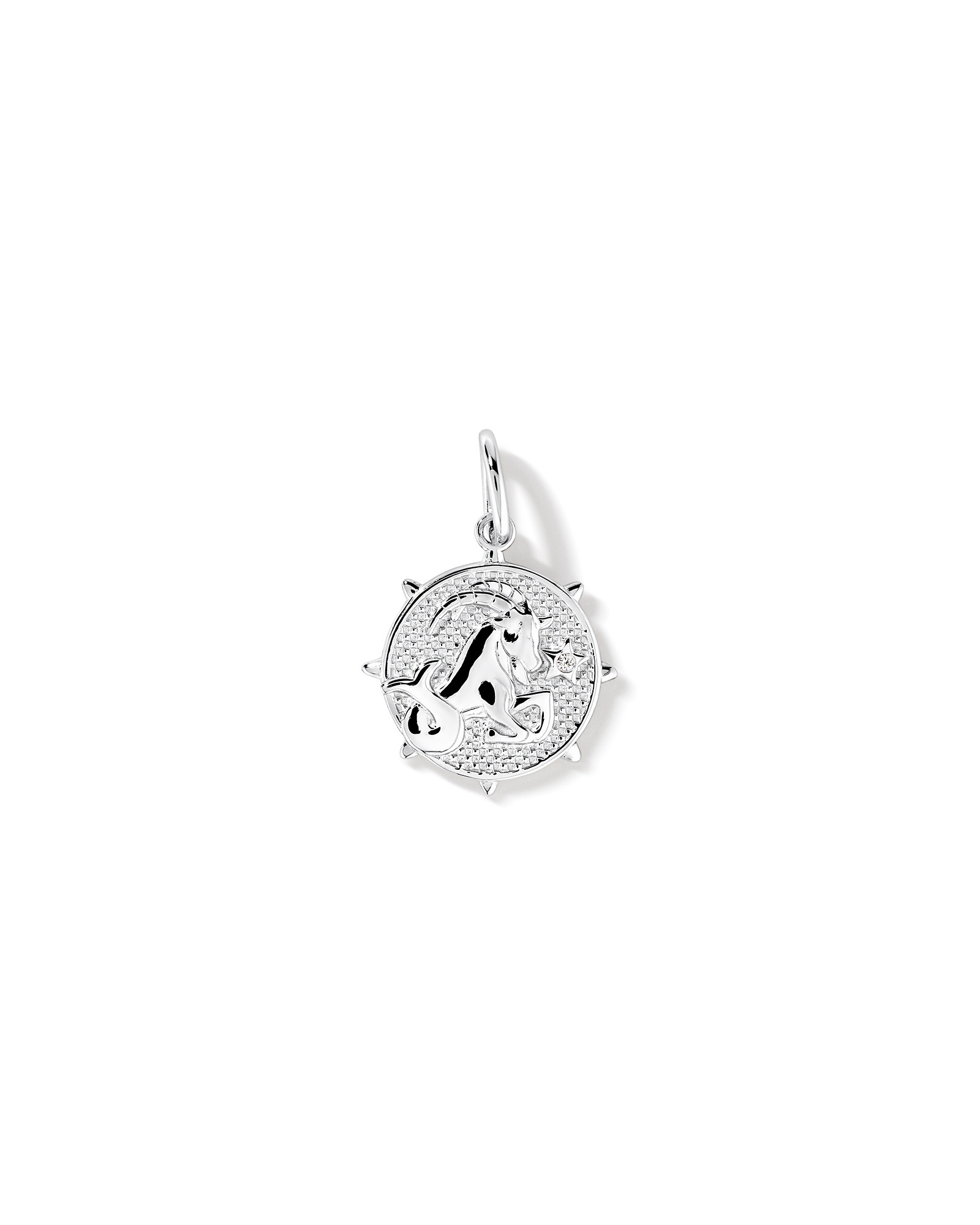 Pendentif zodiaque Capricorne avec accents de diamants en argent sterling