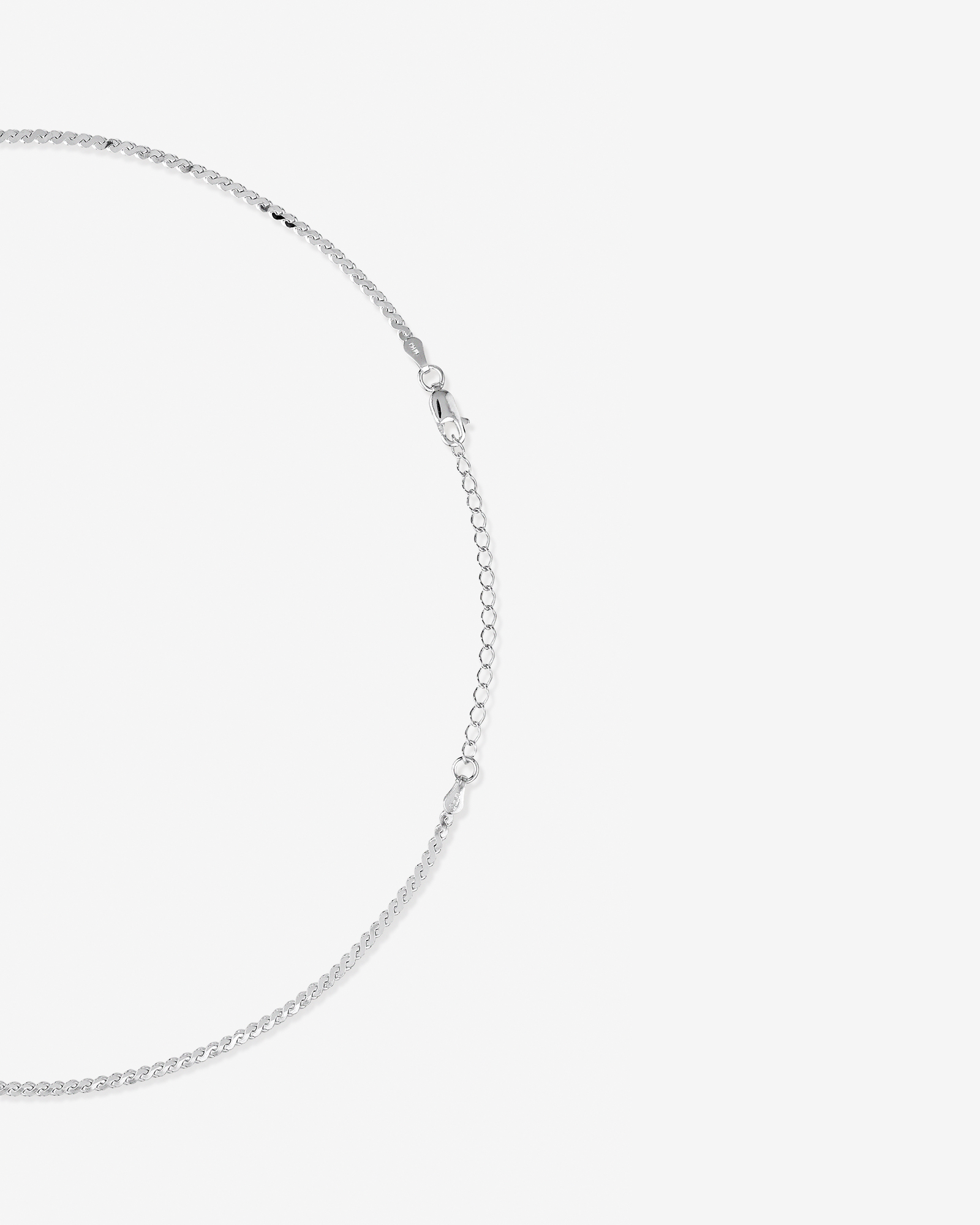45cm (18") Serpentine Chain in Sterling Silver