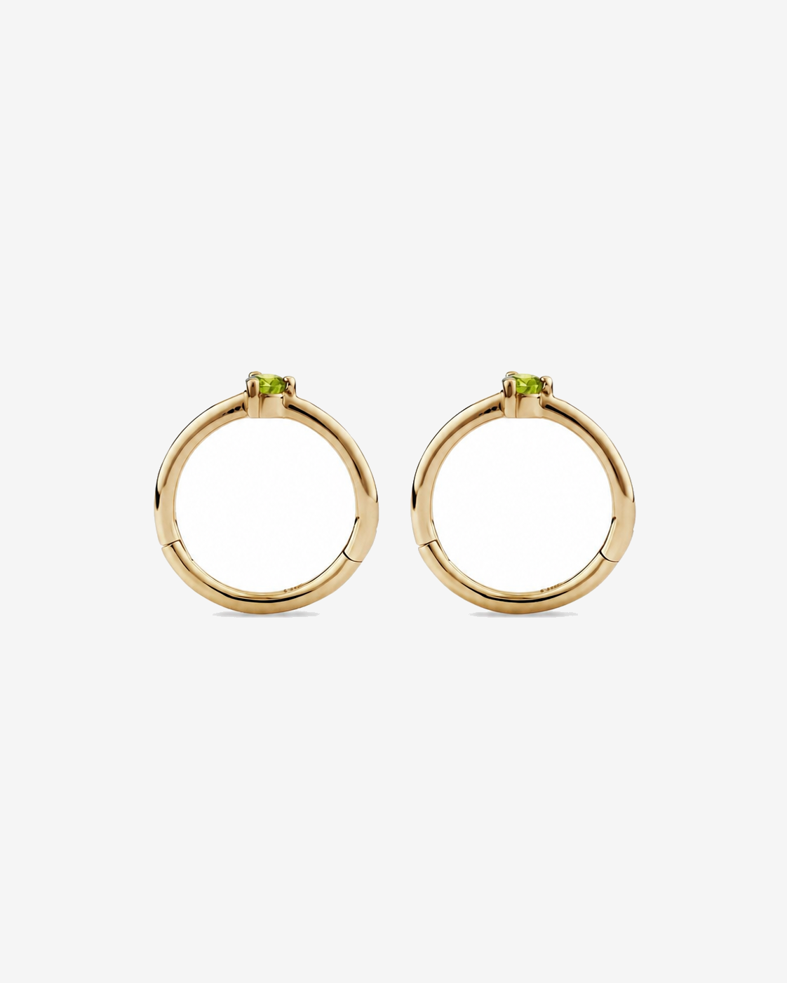 10mm Peridot Accent Sleepers in 10kt Yellow Gold