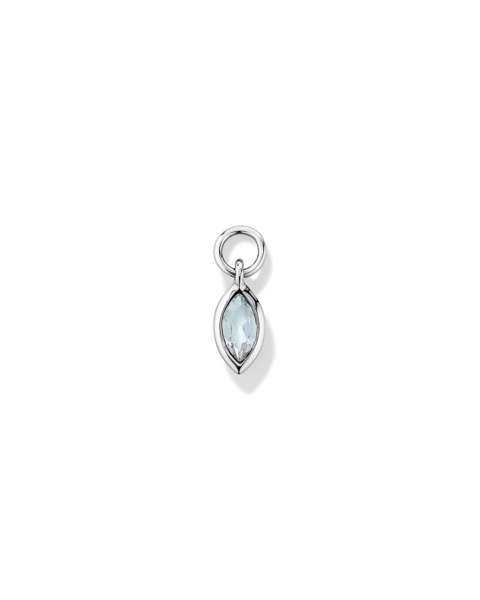 Pendentif de boucle d'oreille unique en topaze bleu ciel et or blanc 10 carats