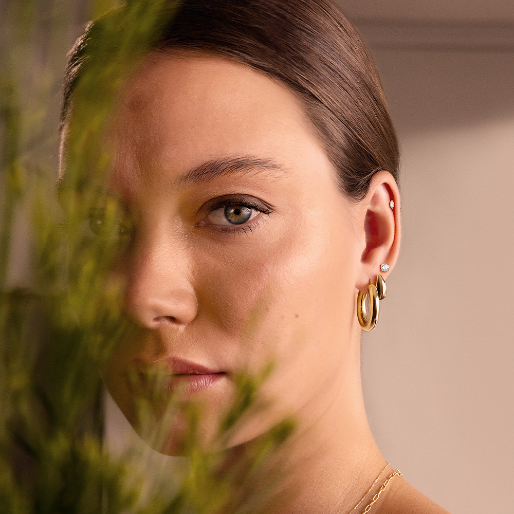 Anneaux en or jaune 10 K de 15 mm