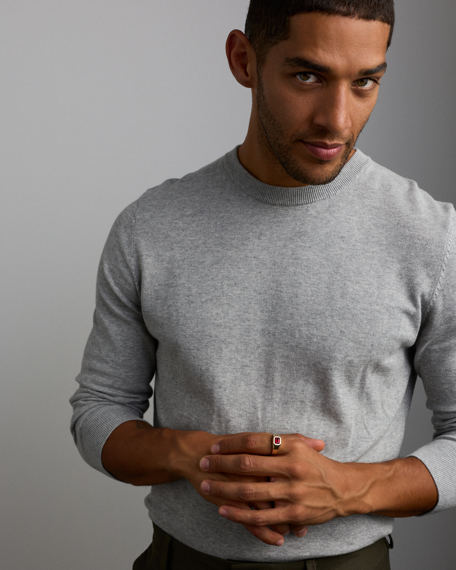 Bezel Set Created Ruby Solitaire Men's Ring 10kt Yellow Gold