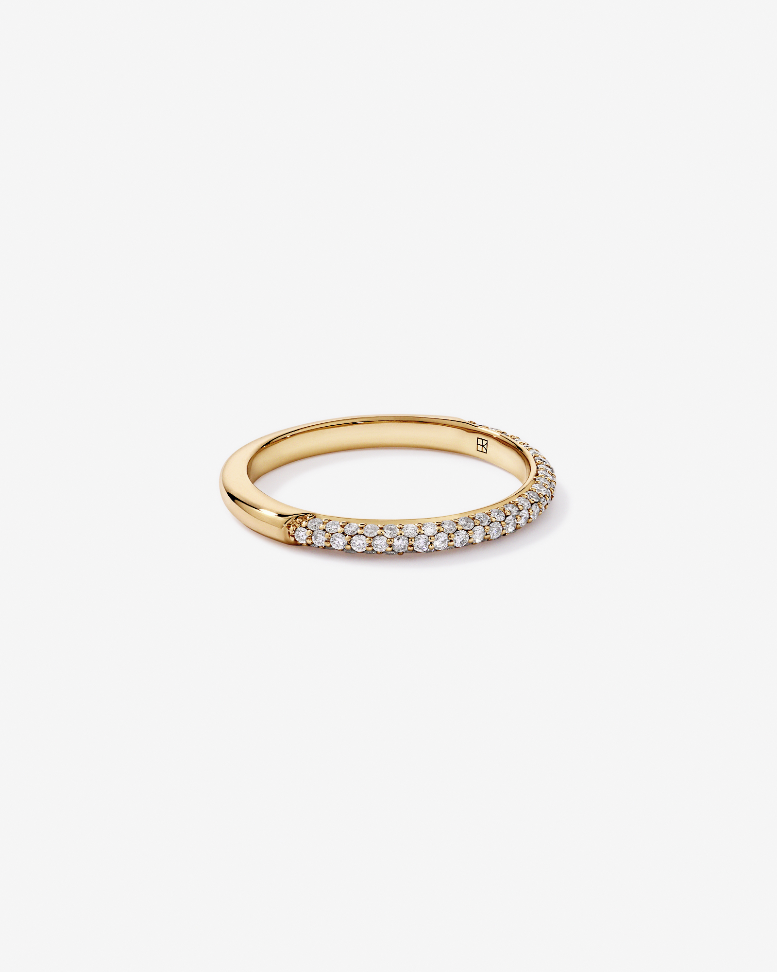 0.40TW Round Brilliant Pavé Diamond Wedding Band 14kt Yellow Gold