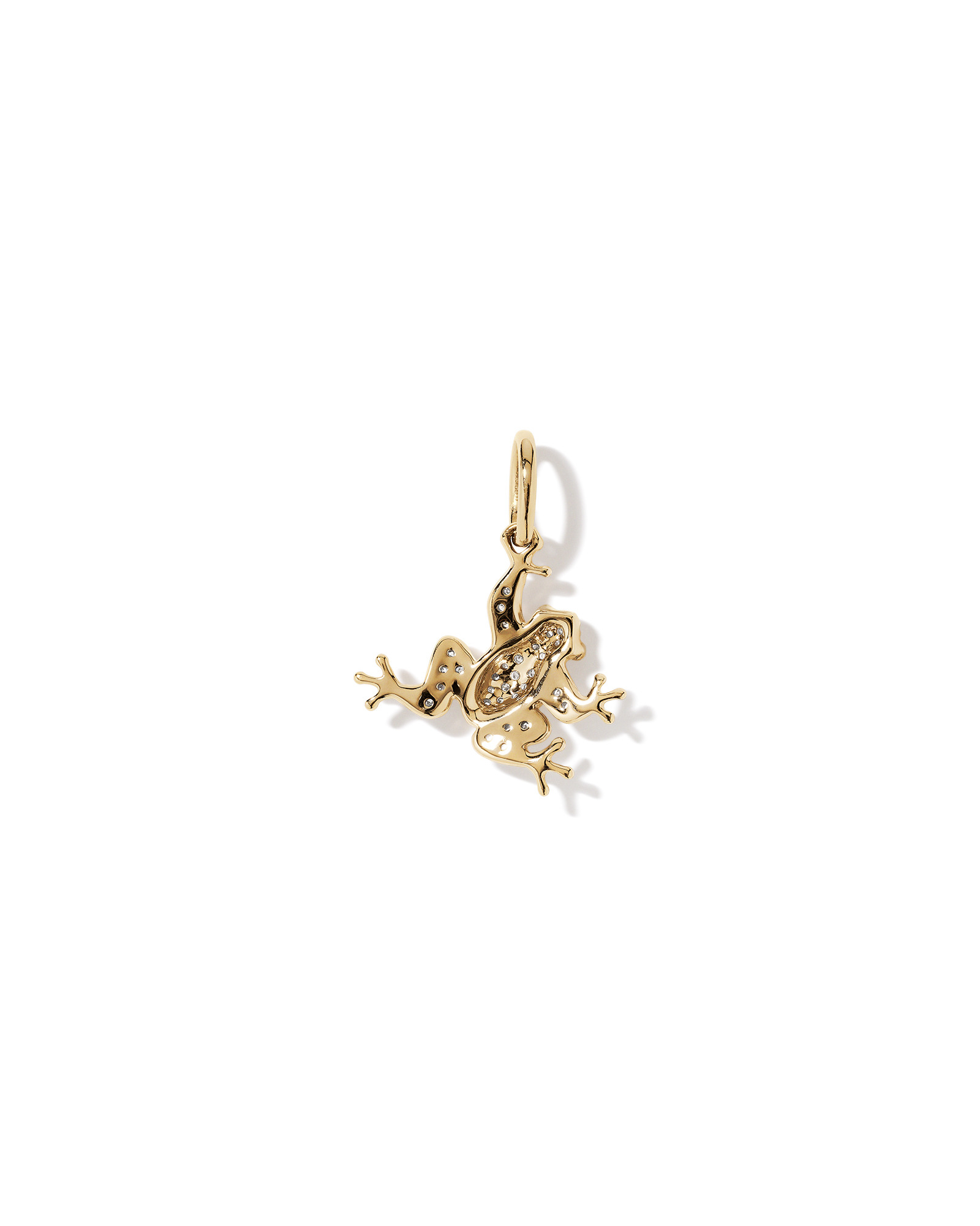 0.10 Carat TW Diamond Frog Pendant in 10kt Yellow Gold