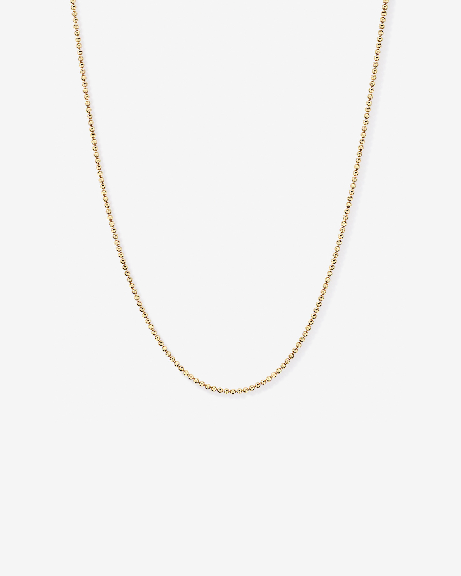 50cm (20") 2.5 Wide Bead Chain Necklace in 18kt Gold Vermeil