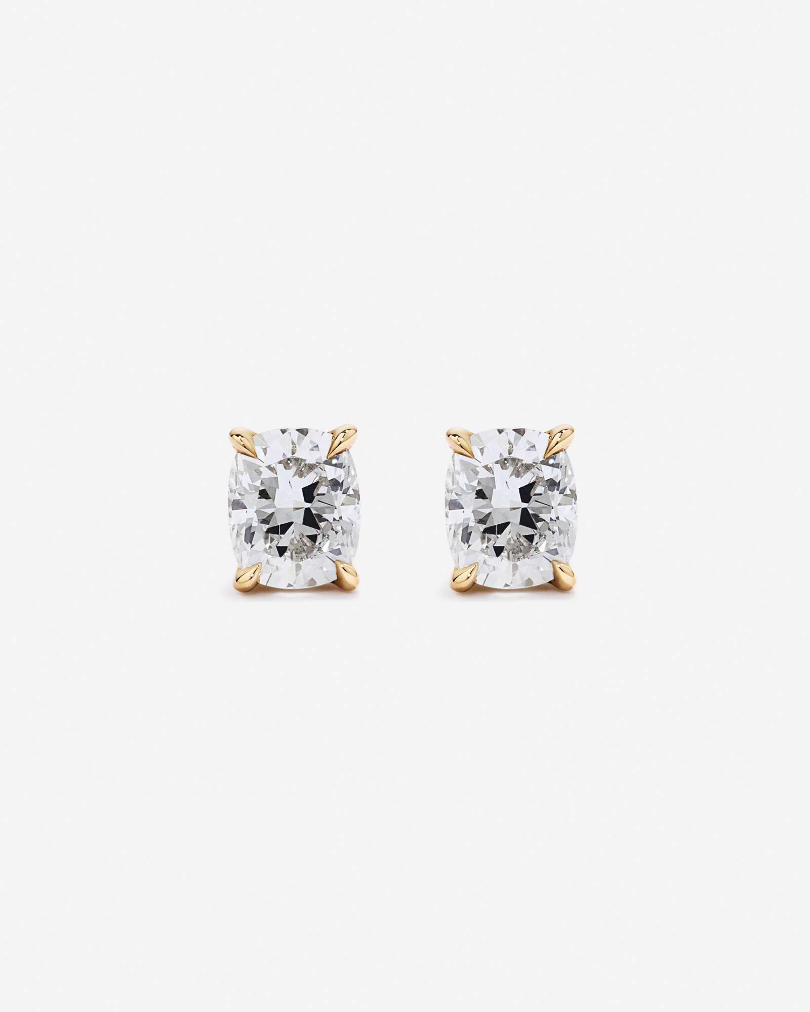 1.00TW Lab Diamond Cushion Stud Earrings in 10kt Gold