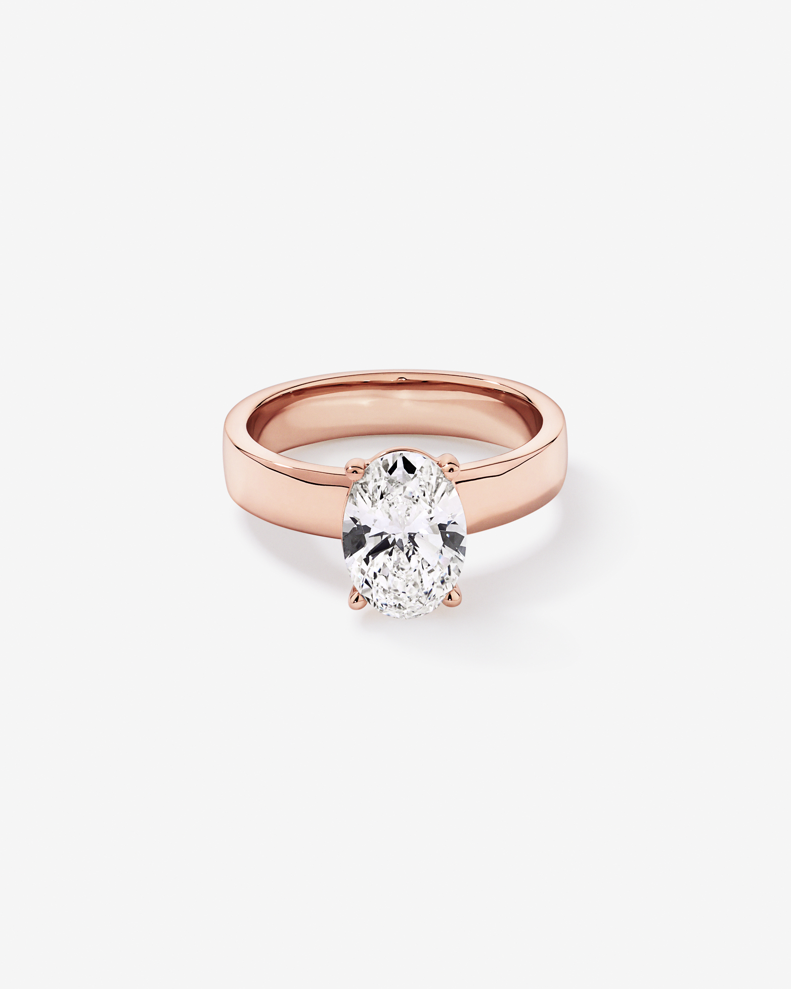 2.00TW Oval Laboratory-Grown Diamond Solitaire Ring 14kt Rose Gold