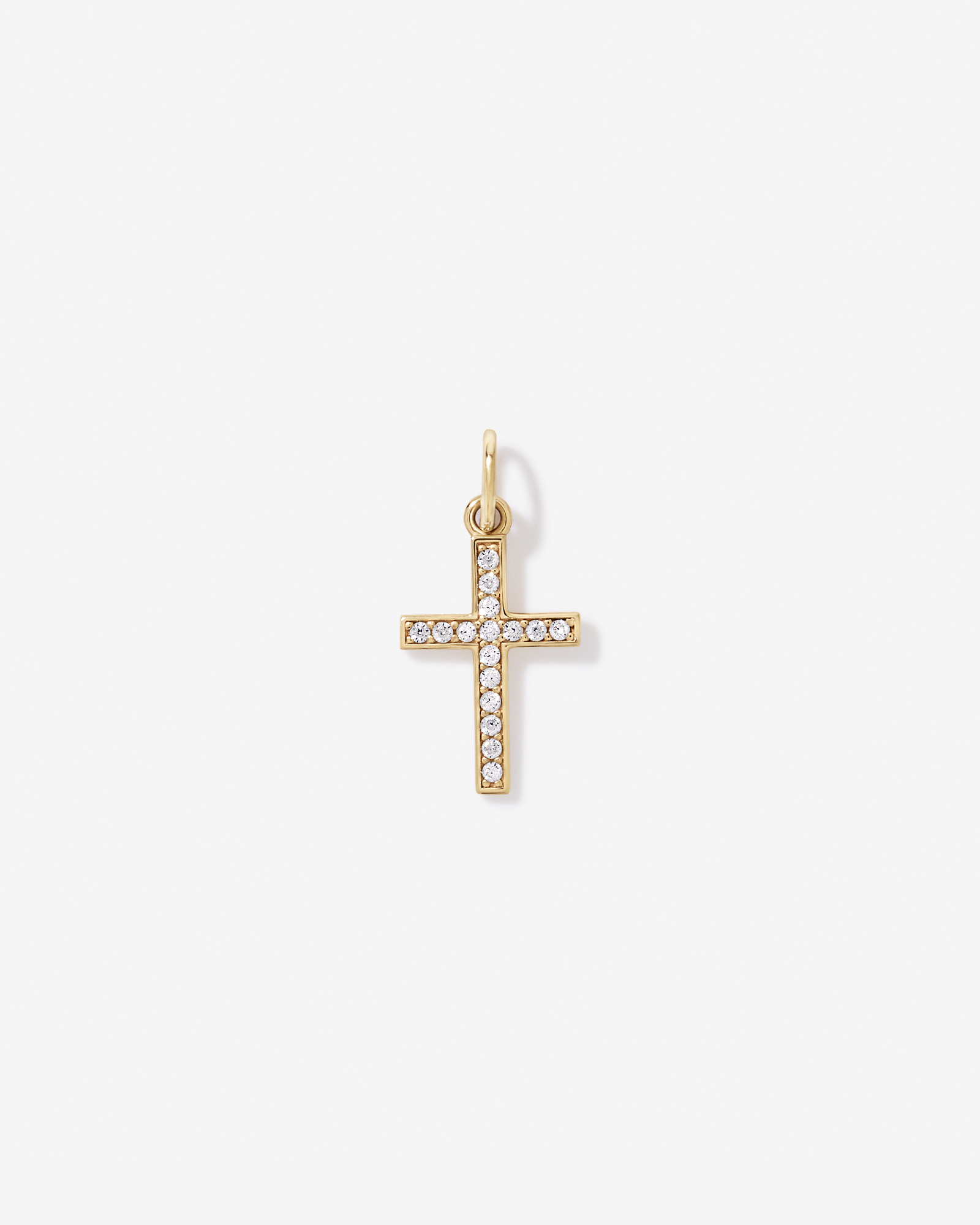 Pendentif en croix avec zircone cubique en or jaune 10 carats
