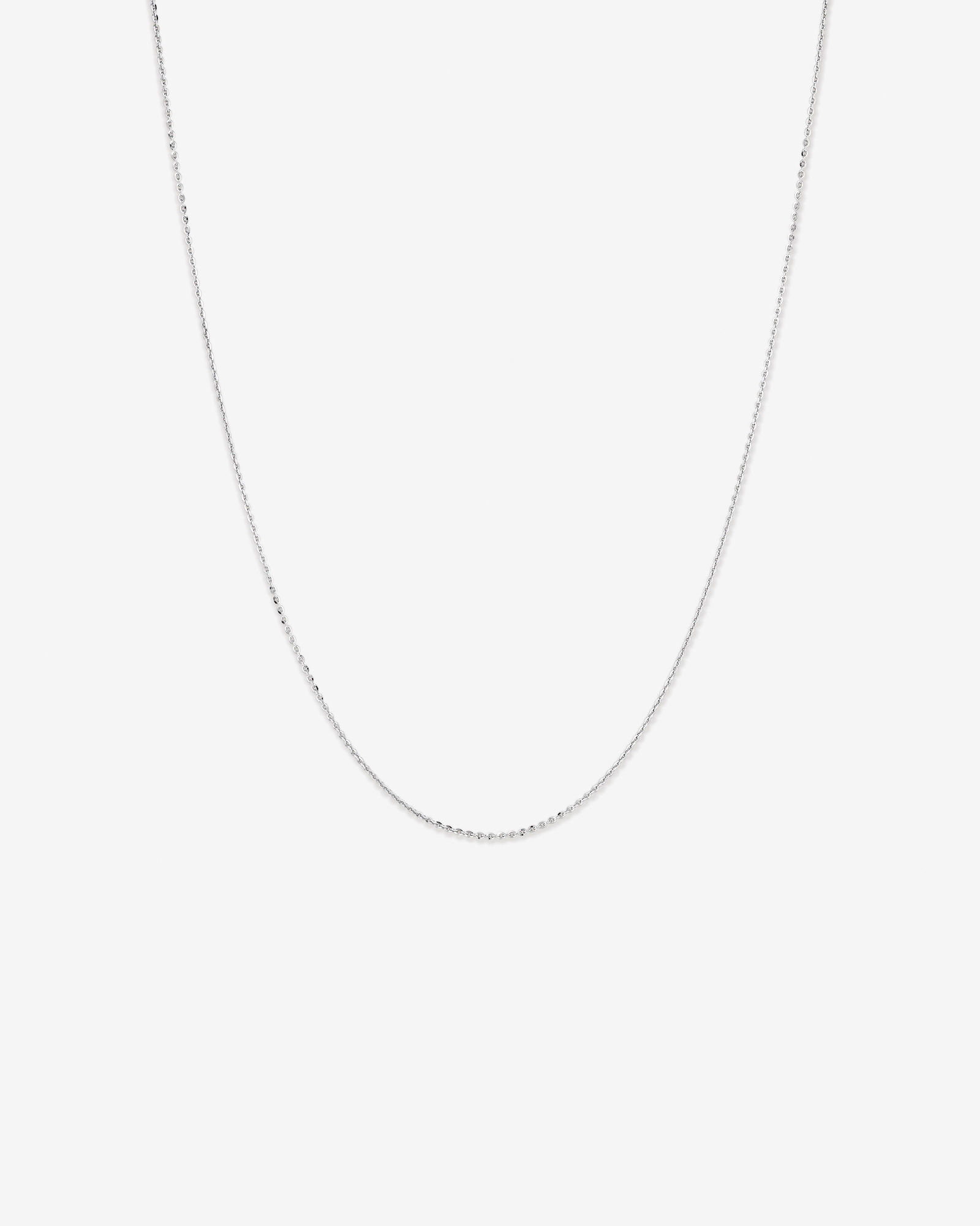 50cm (20") 2mm Width Diamond Cut Cable Chain Necklace in Sterling Silver
