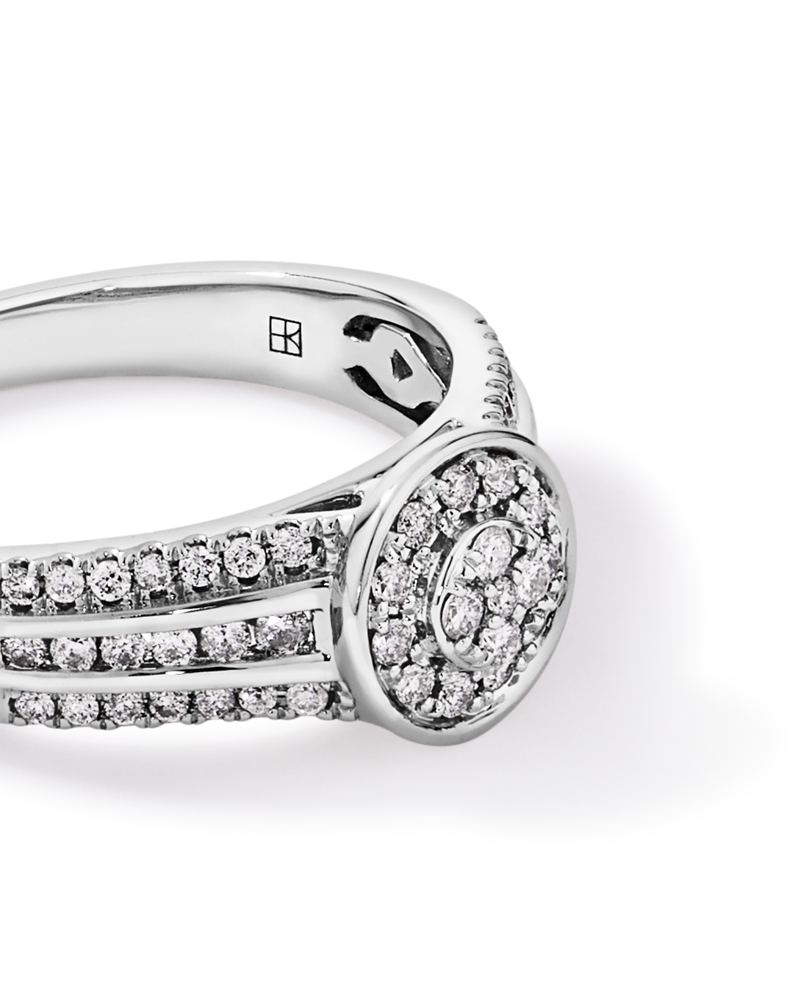 Carat TW Round Diamond Cluster Ring Sterling Silver