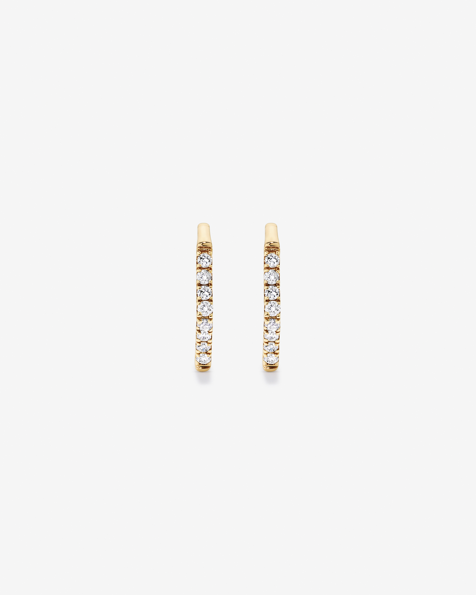 Diamond Angled Hoop Earrings in 10kt Gold