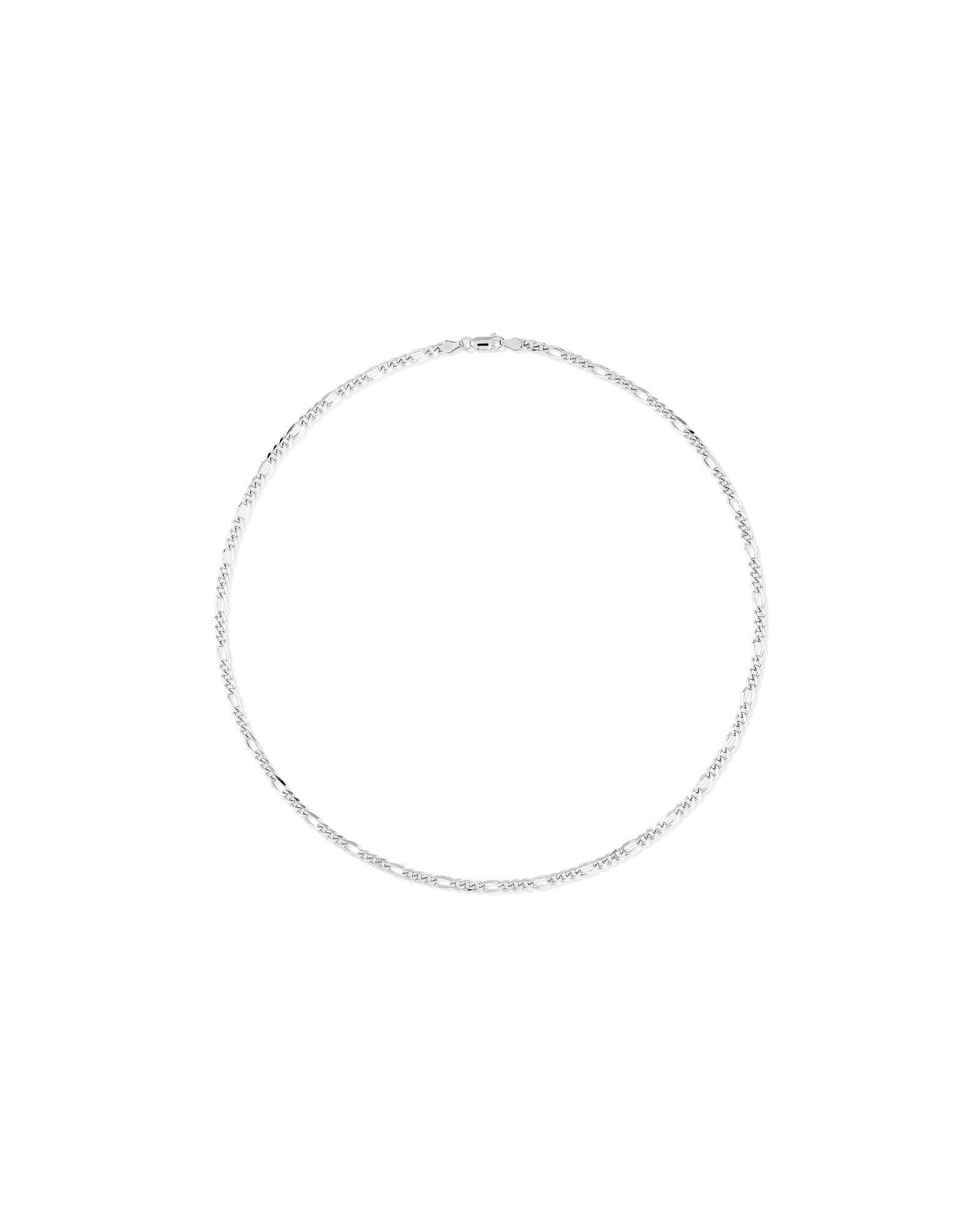 55cm (22") 3.75mm Width Figaro Chain Necklace in Sterling Silver