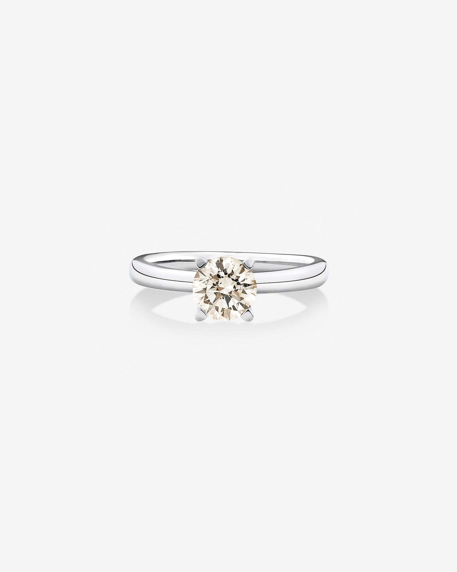 Bague de fiançailles à solitaire en or blanc de 14 K avec diamants totalisant 1 ct