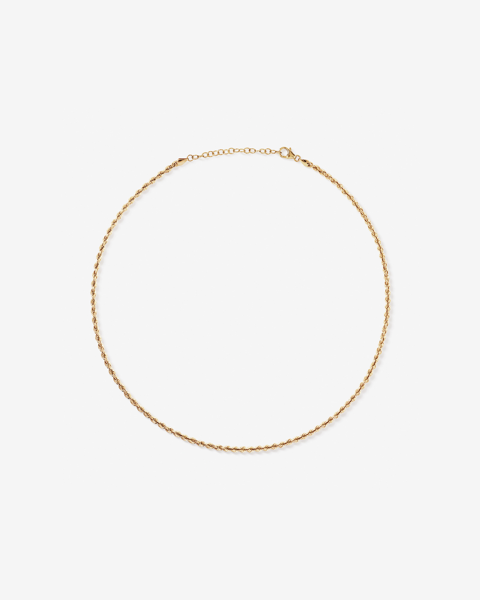 50cm (20") 3.3mm Width Hollow Rope Chain in 10kt Yellow Gold