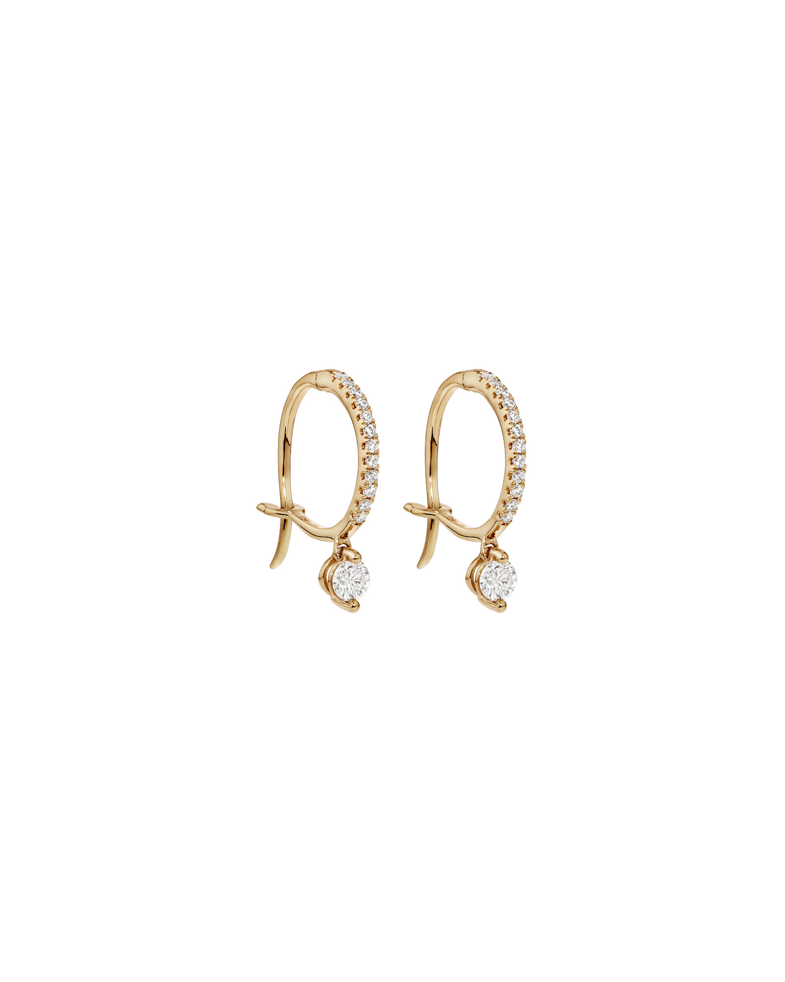 Boucles d'oreilles à goutte unique avec 0,37 carat TW de diamants en or jaune 18 kt