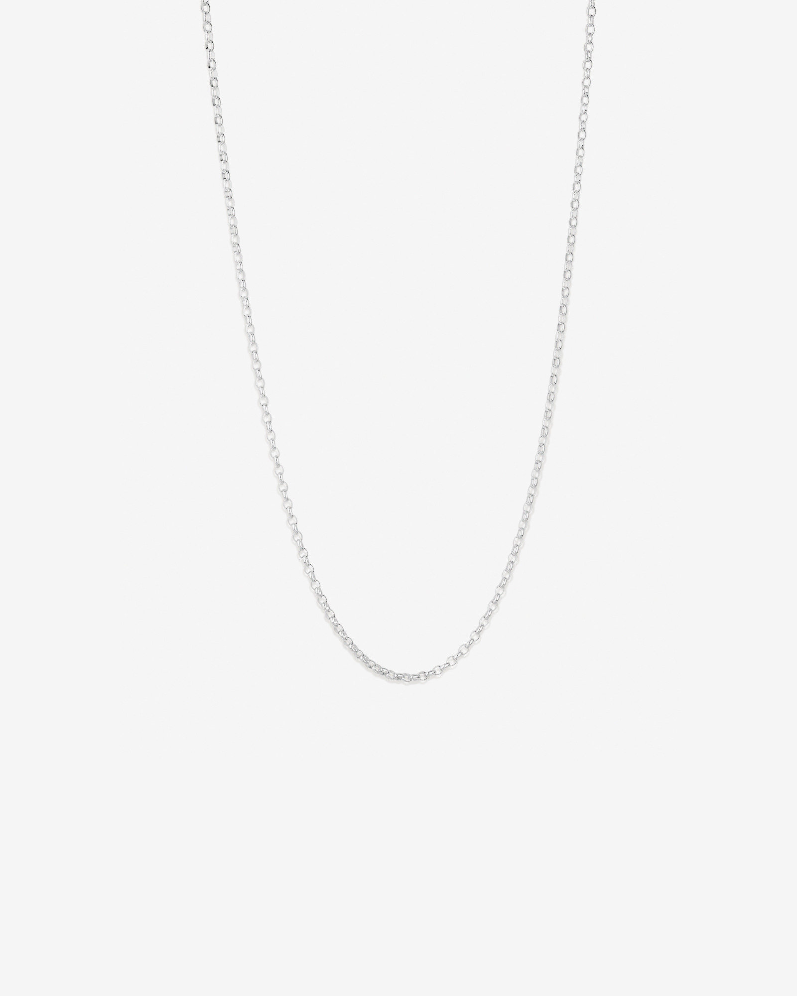 55cm (22") 3mm-3.5mm Width Oval Belcher Chain in Sterling Silver