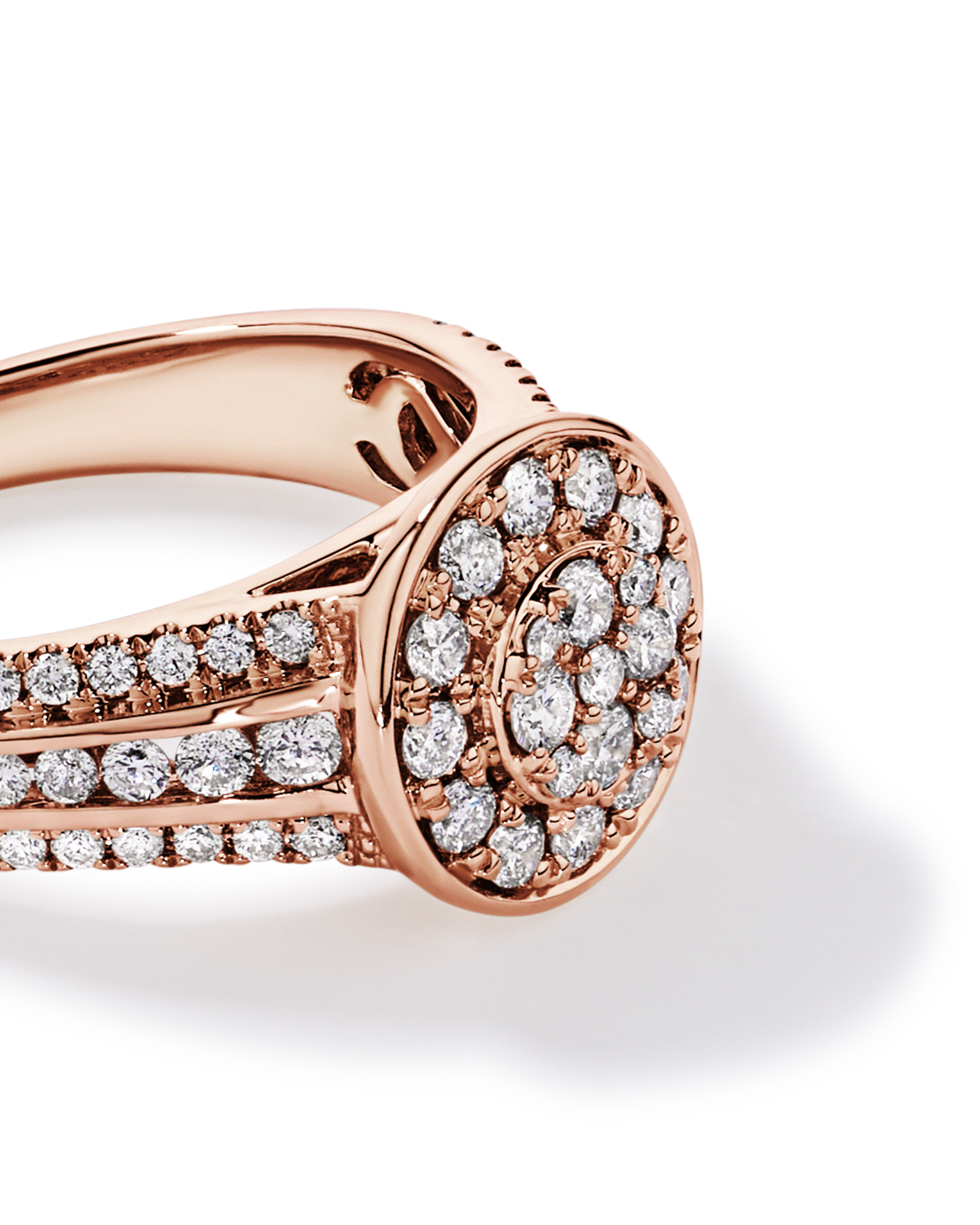 0.85 Carat TW Round Diamond Cluster Ring 10kt Rose Gold