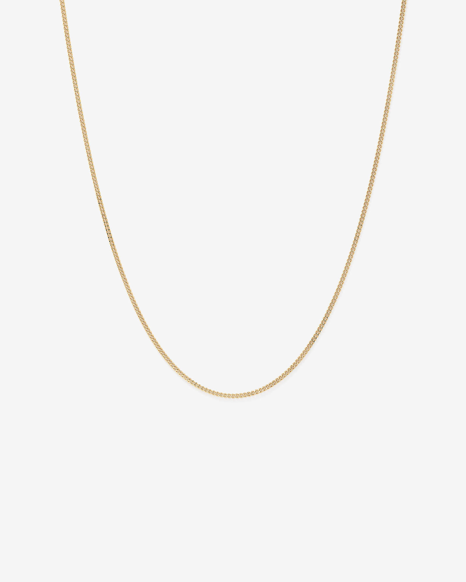 65cm (17") 2.1mm Width Solid Diamond Cut Curb Chain in 10kt Yellow Gold
