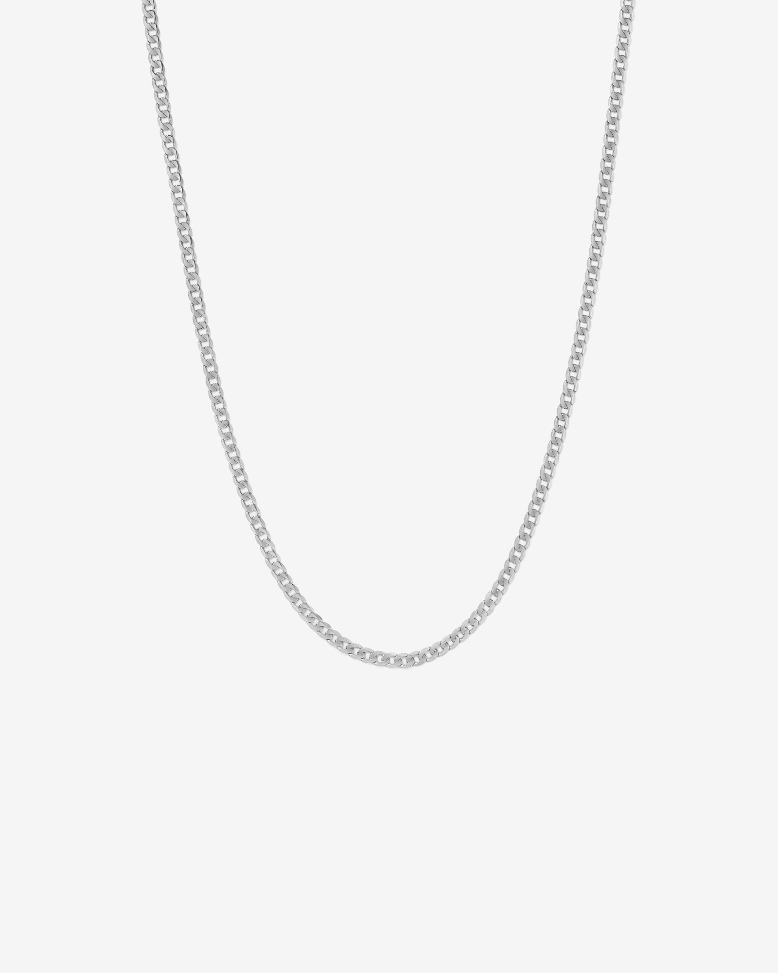 50cm (22") 4.5mm-5mm Width Curb Chain in 10kt White Gold