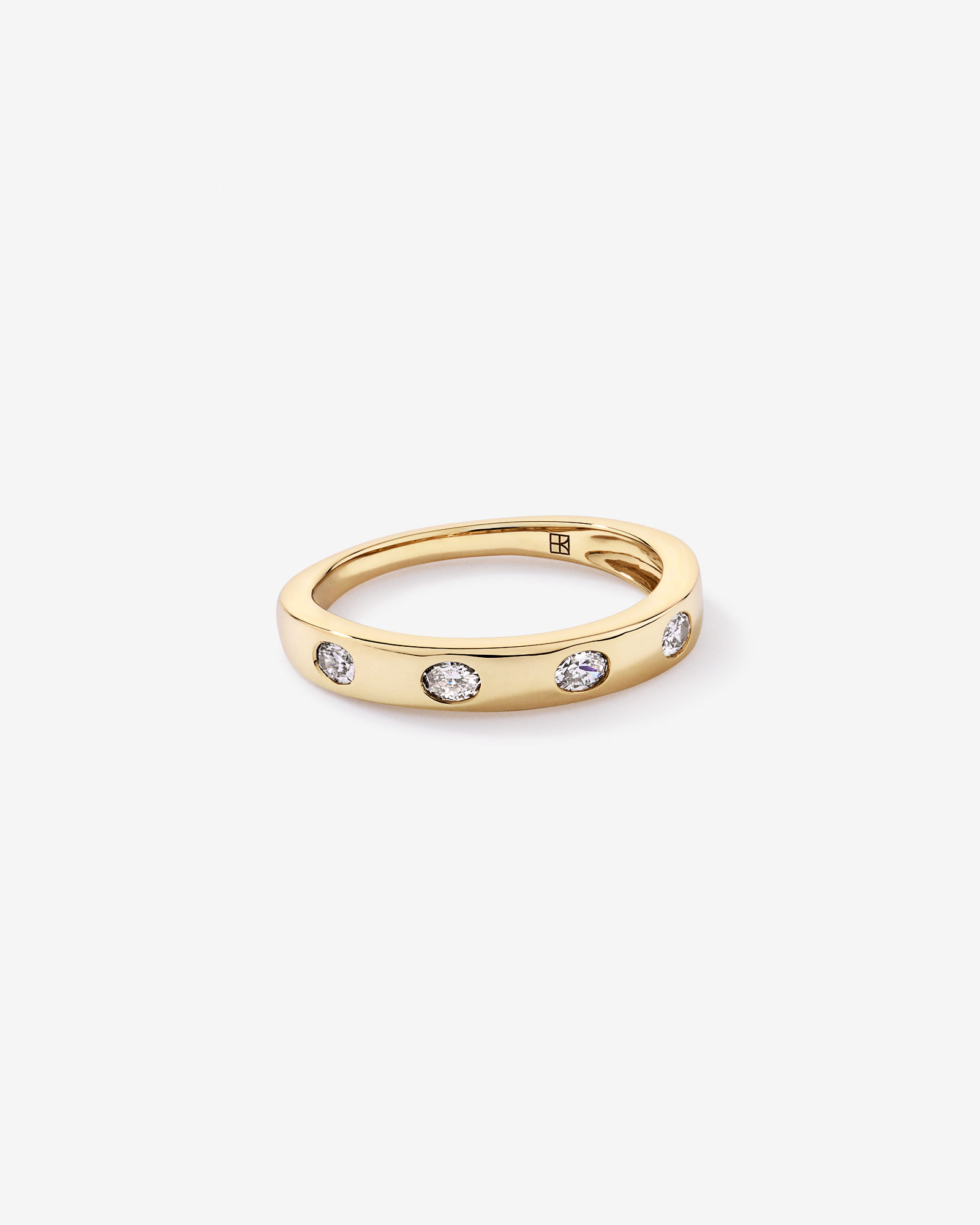 0.22TW Oval Laboratory-Grown Diamond Wedding Band 14kt Yellow Gold