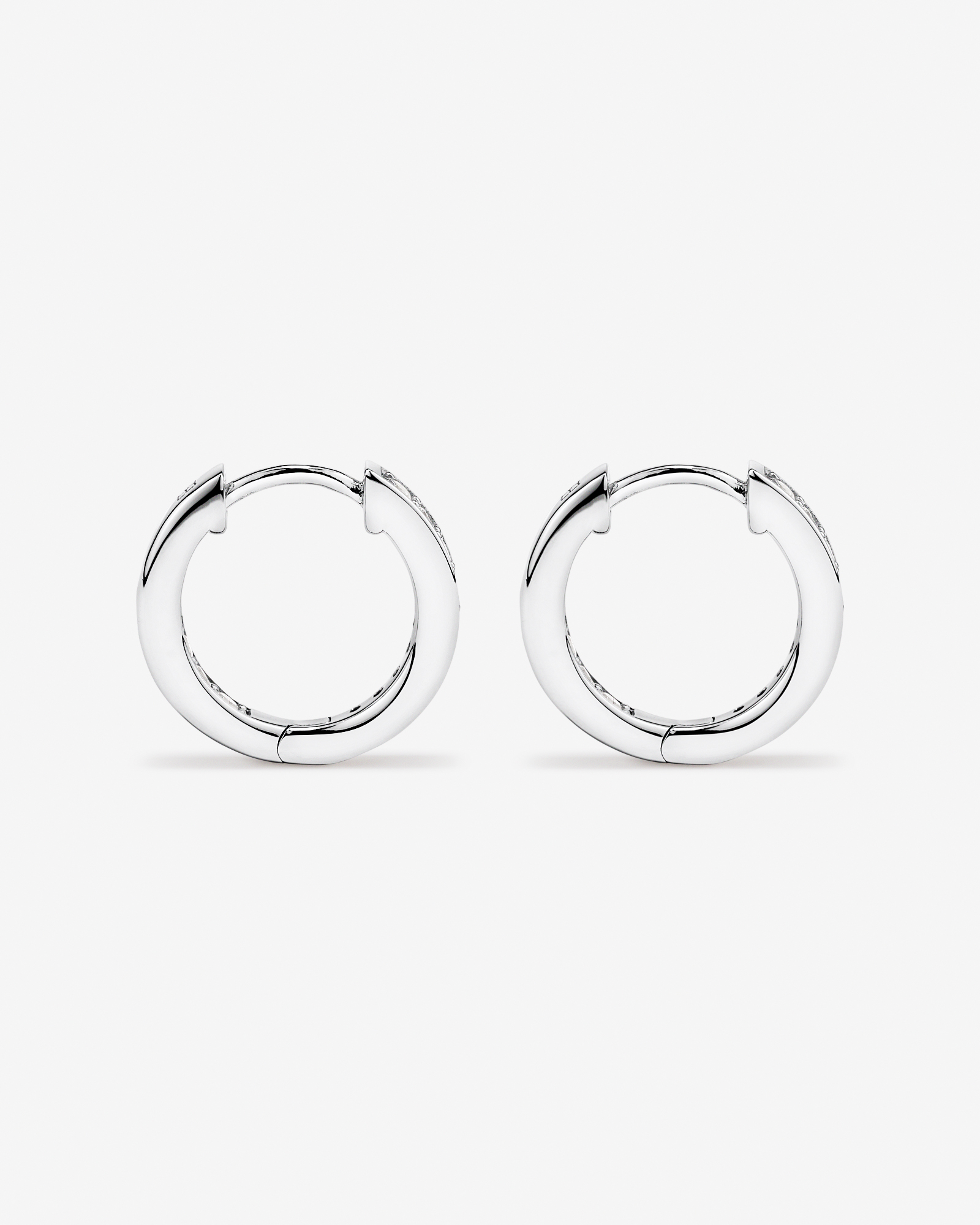 Boucles D'Oreilles Huggies Créoles De 15 Mm Avec Zircon Cubique En Argent Sterling