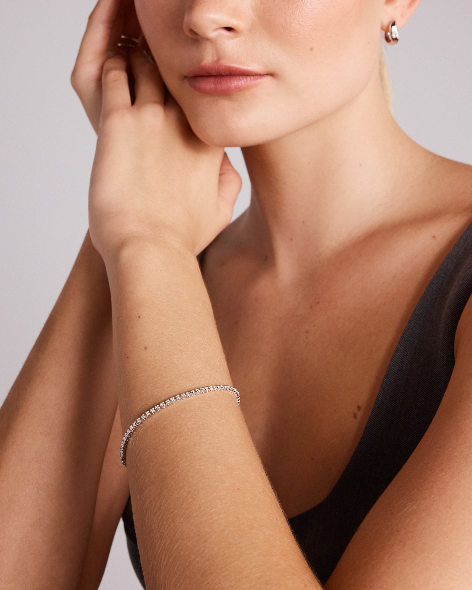 Carat TW Laboratory-Grown Diamond Tennis Bracelet in Sterling Silver