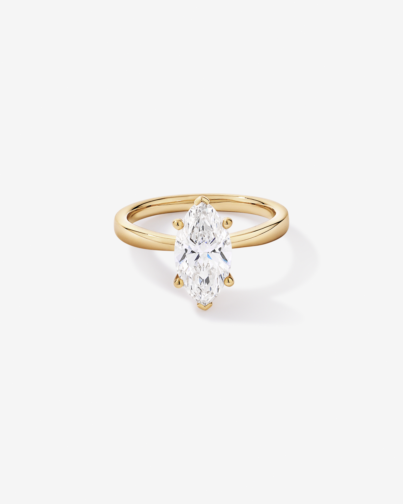 2.00 Carat TW Laboratory-Grown Diamond Marquise Solitaire Ring 14kt Yellow Gold