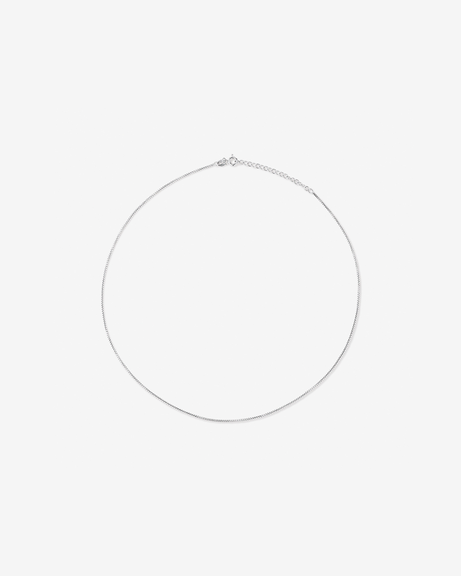Collier Chaîne Boîte Ronde De 50 Cm (20 Po) De 1,25 Mm De Largeur En Argent Sterling