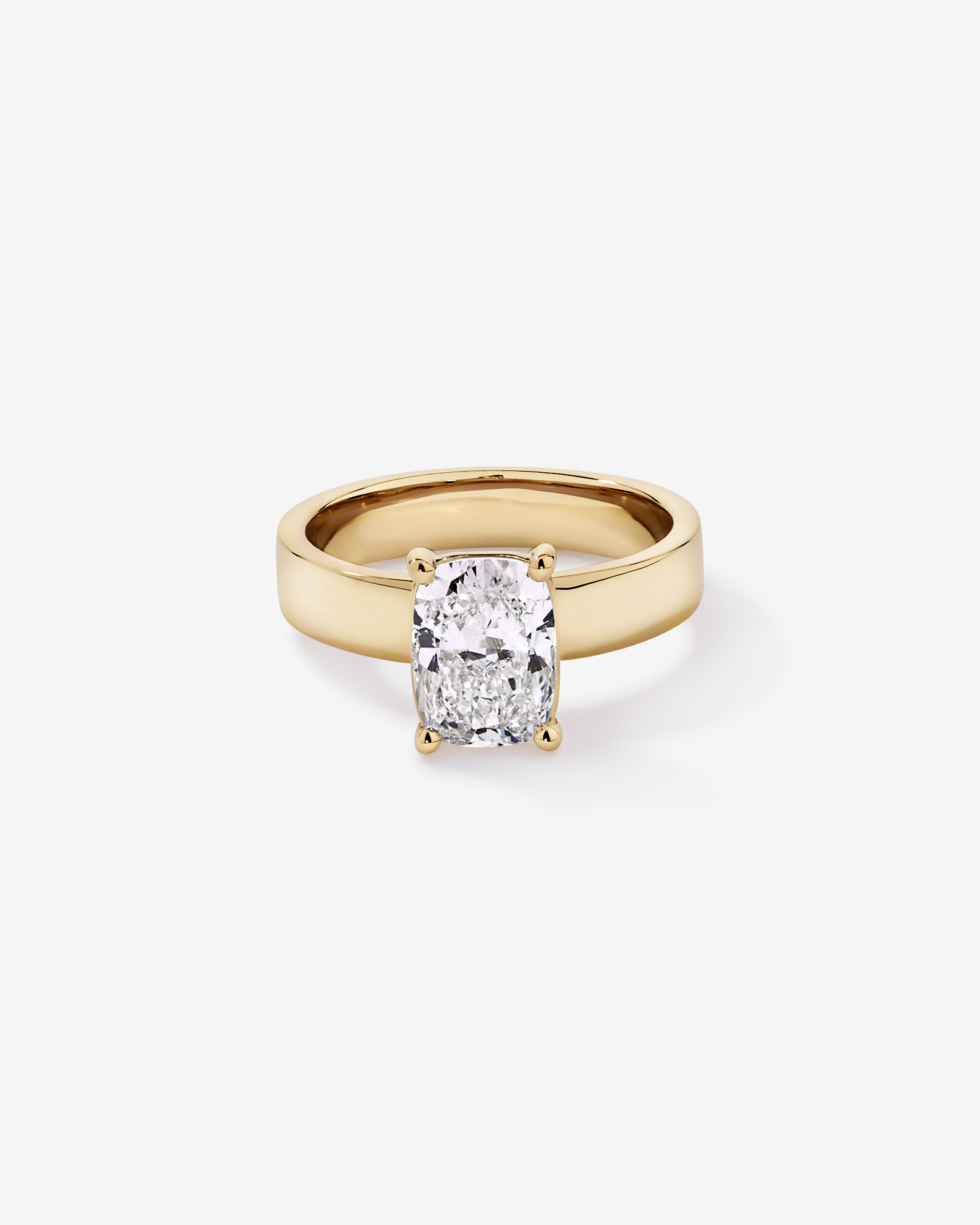 2.00 Carat TW Elongated Cushion Laboratory-Grown Diamond Solitaire Ring in 14kt Yellow Gold