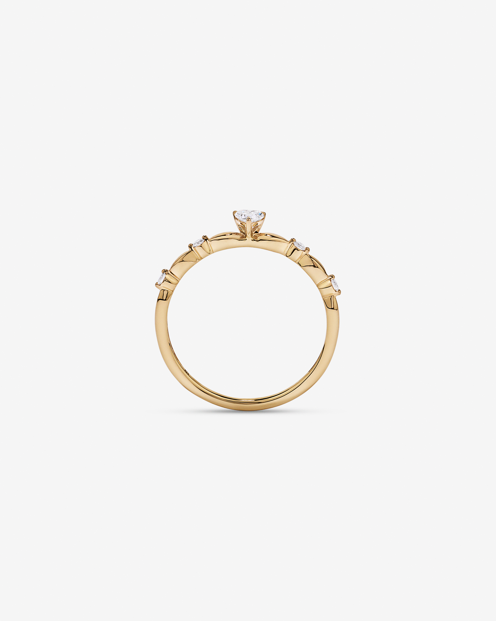 0.15 Carat TW Heart and Round Brilliant Laboratory-Grown Diamond Promise Ring 10kt Gold