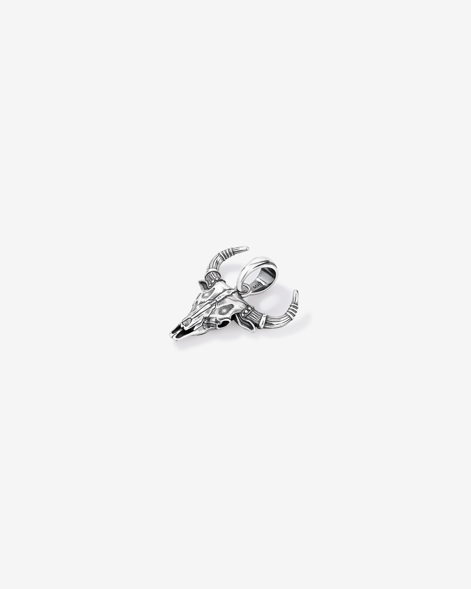 Bull Skull Pendant in Sterling Silver