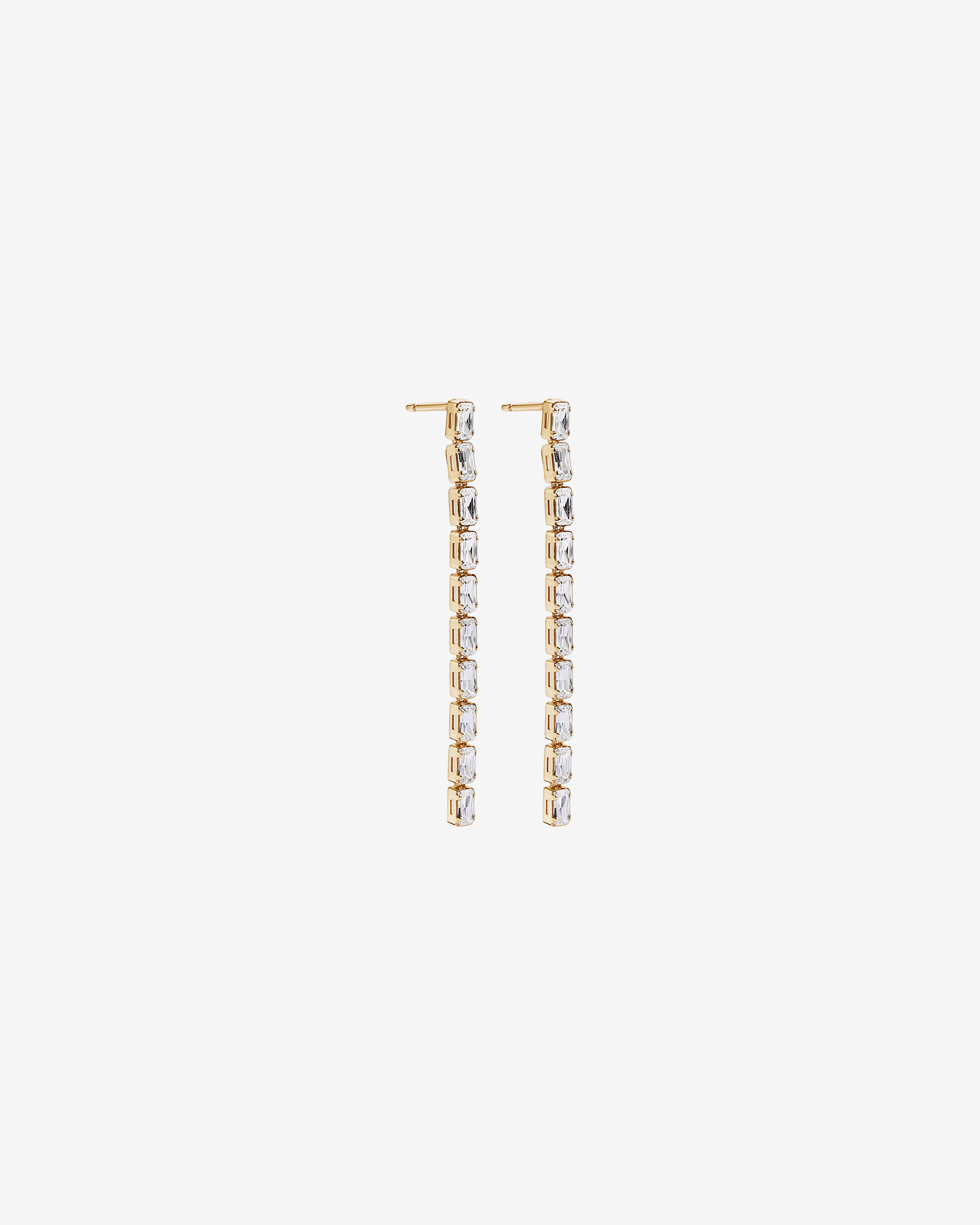 Boucles d’oreilles baguettes cubiques en zircone en vermeil en or jaune 18kt