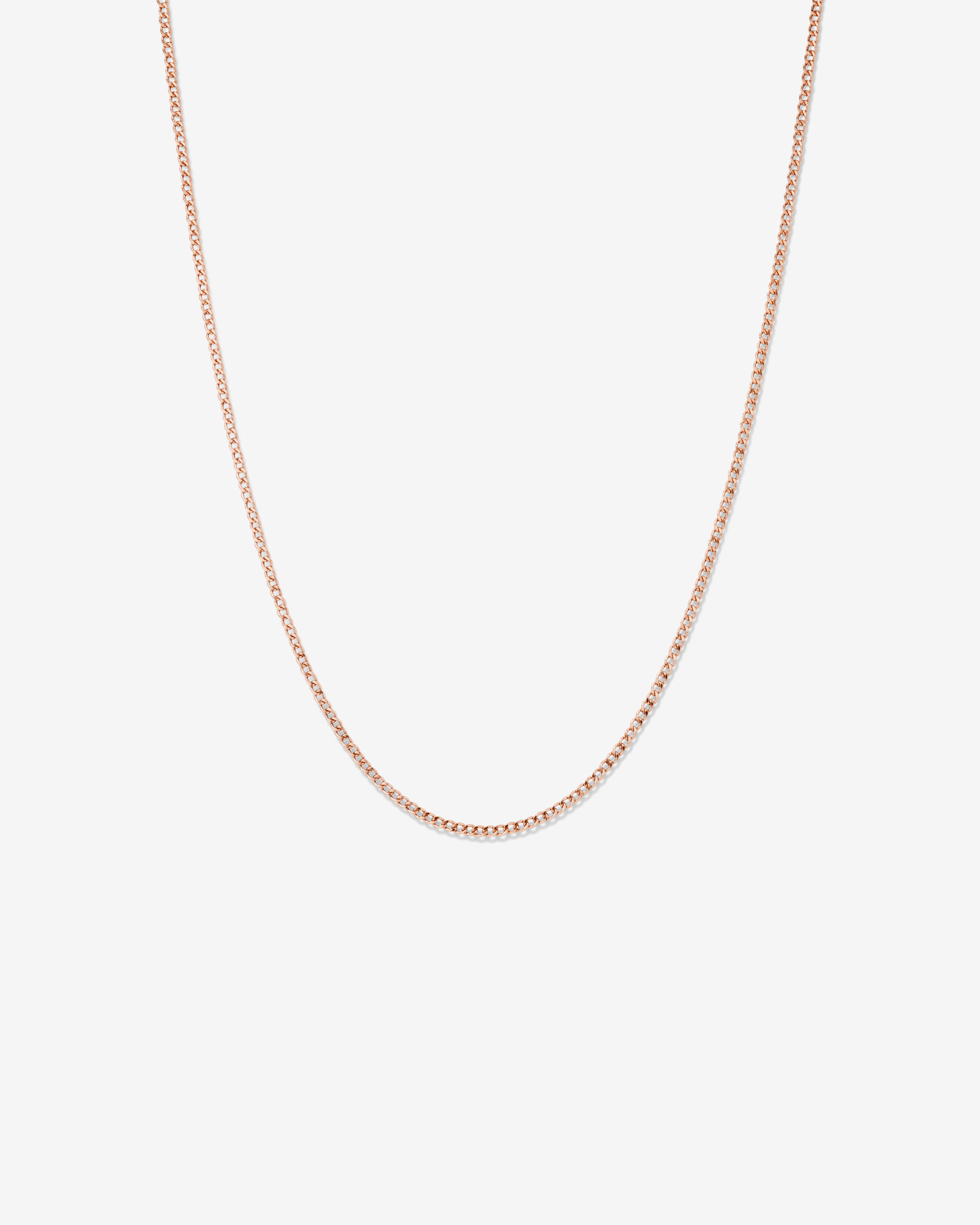 Chaîne Gourmette Classique en Or Rose 10 ct