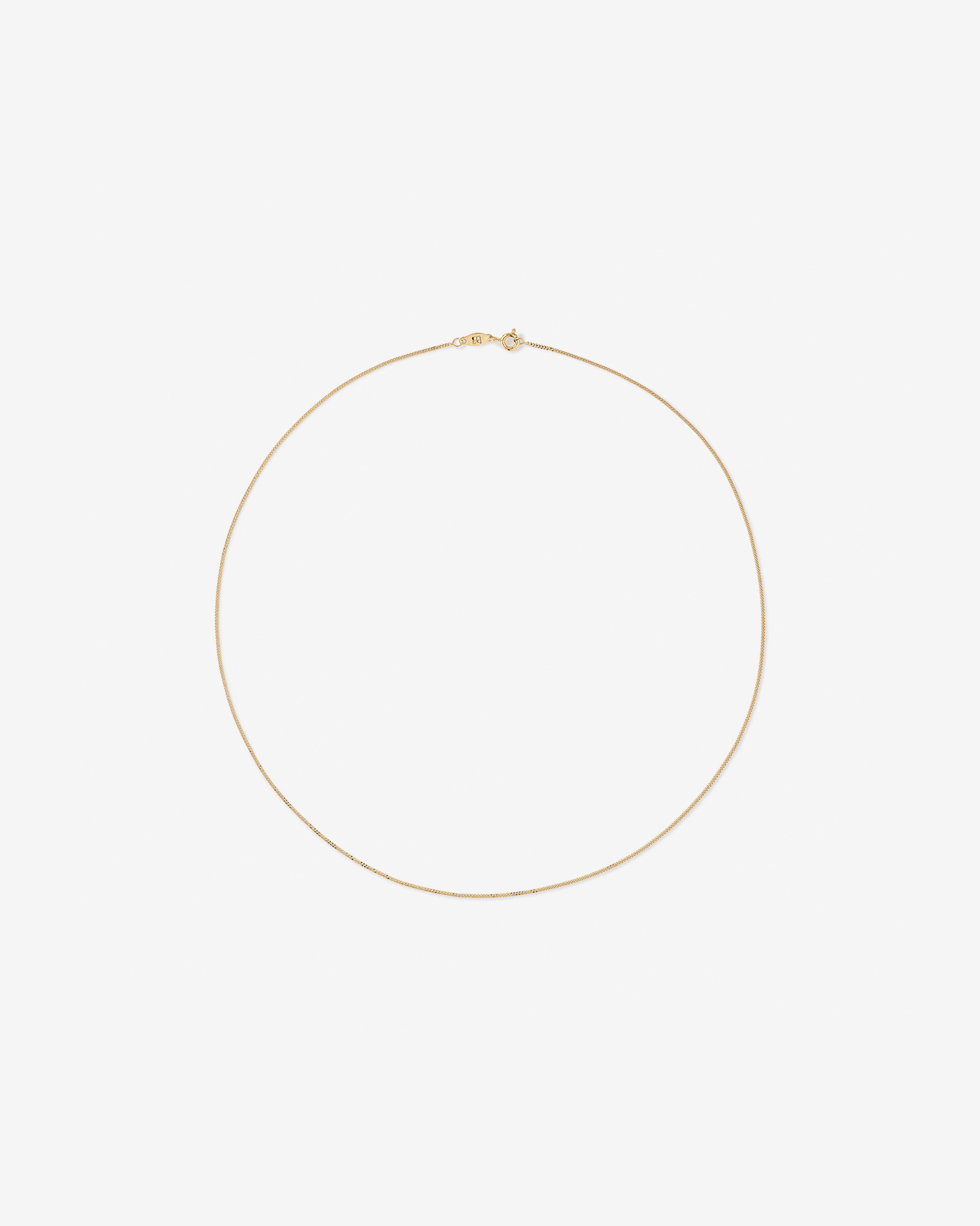 60cm (17") 1.05mm Width Solid Diamond Cut Curb Chain in 10kt Yellow Gold