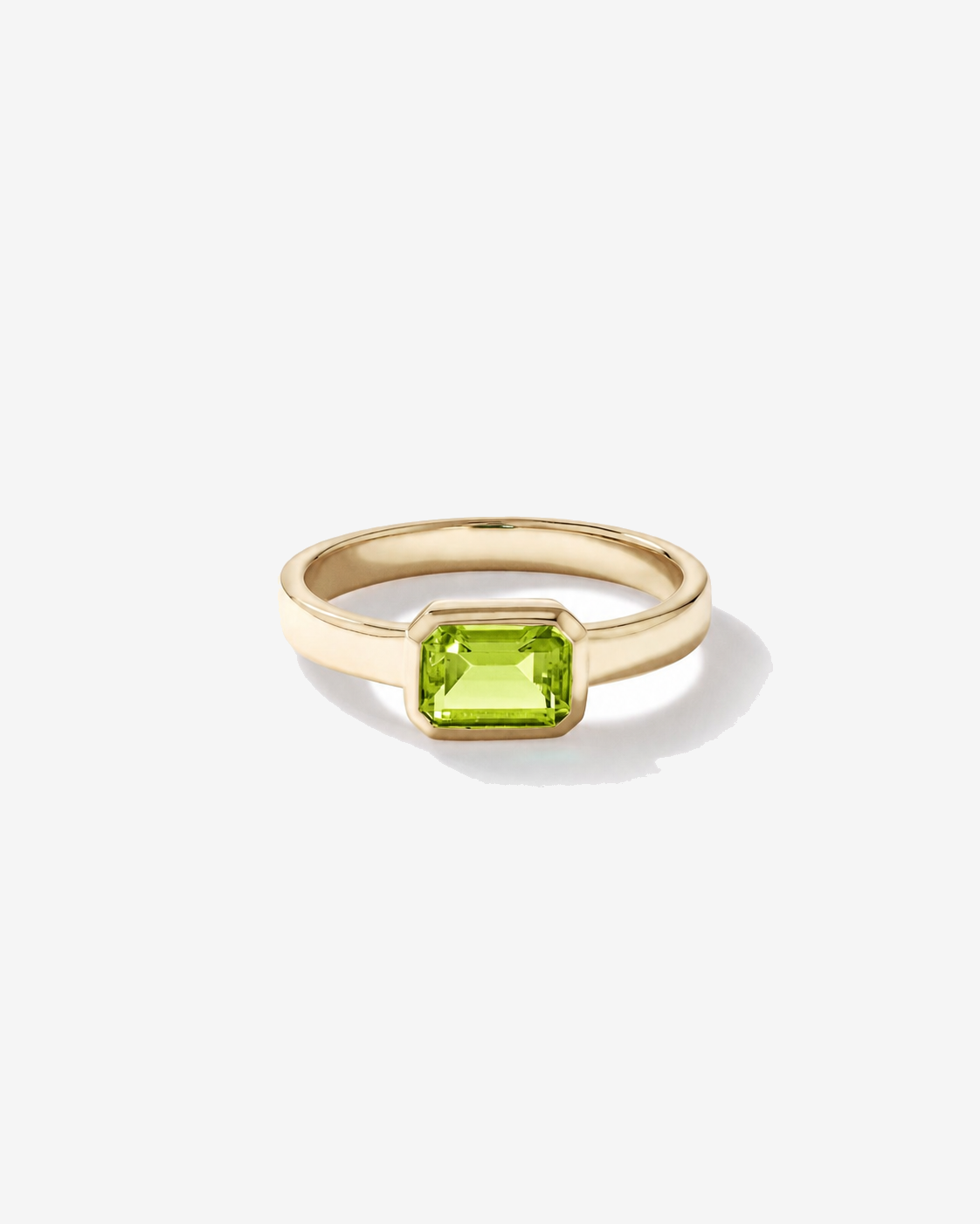 Peridot Bezel Ring 10kt Yellow Gold