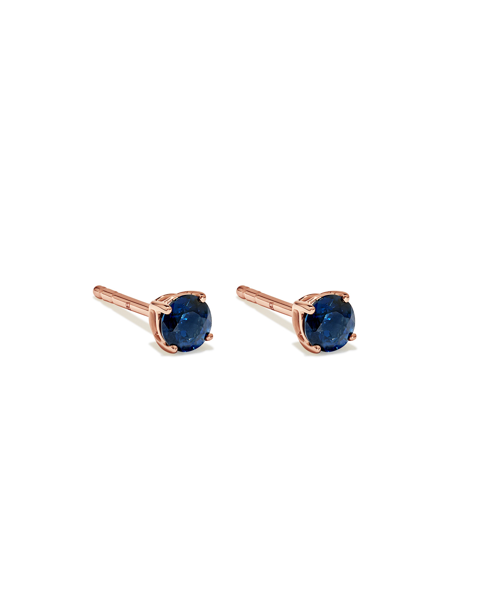 Australian Sapphire Round Stud Earrings in 10kt Rose Gold