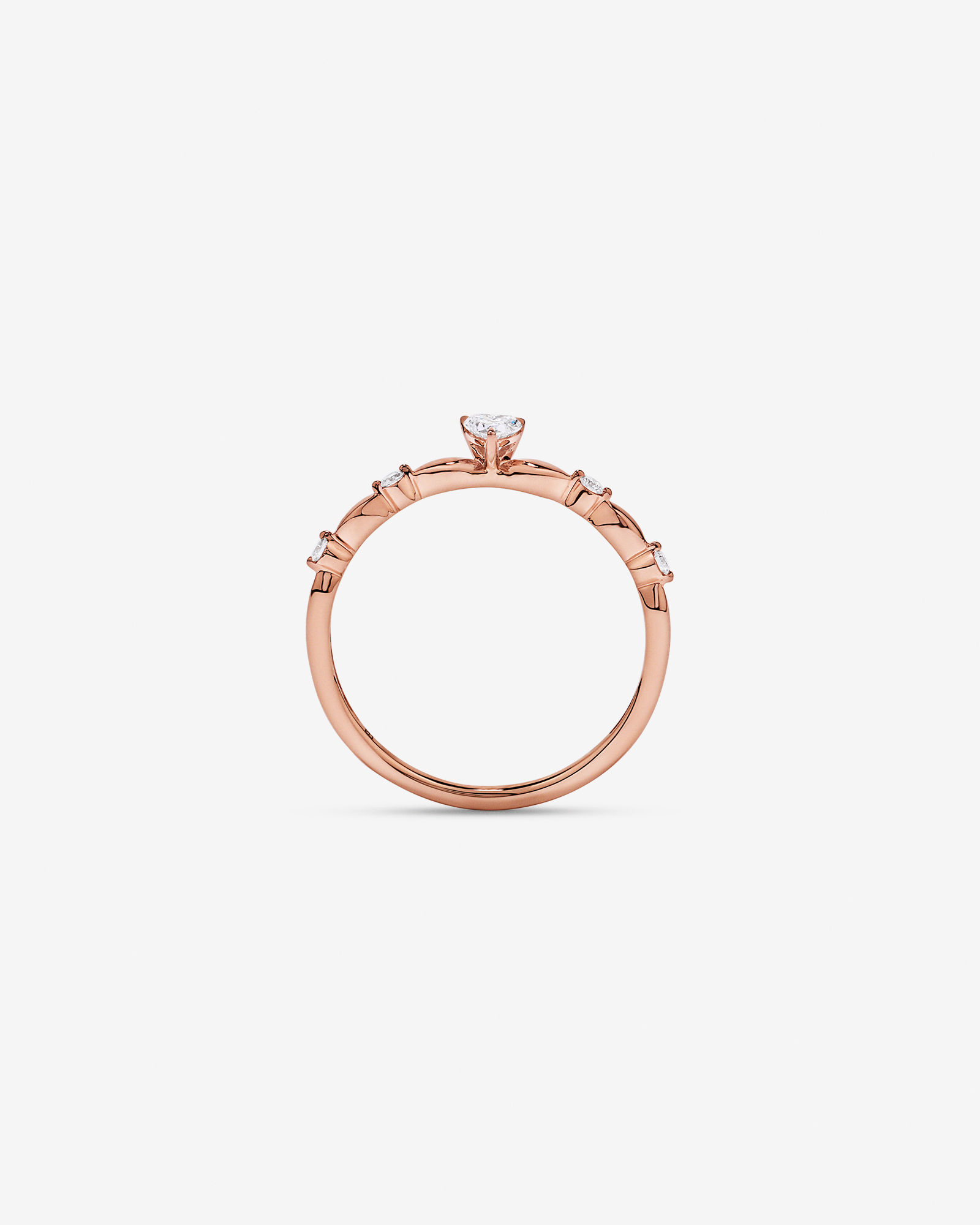 0.15TW Heart and Round Brilliant Laboratory-Grown Diamond Promise Ring 10kt Rose Gold