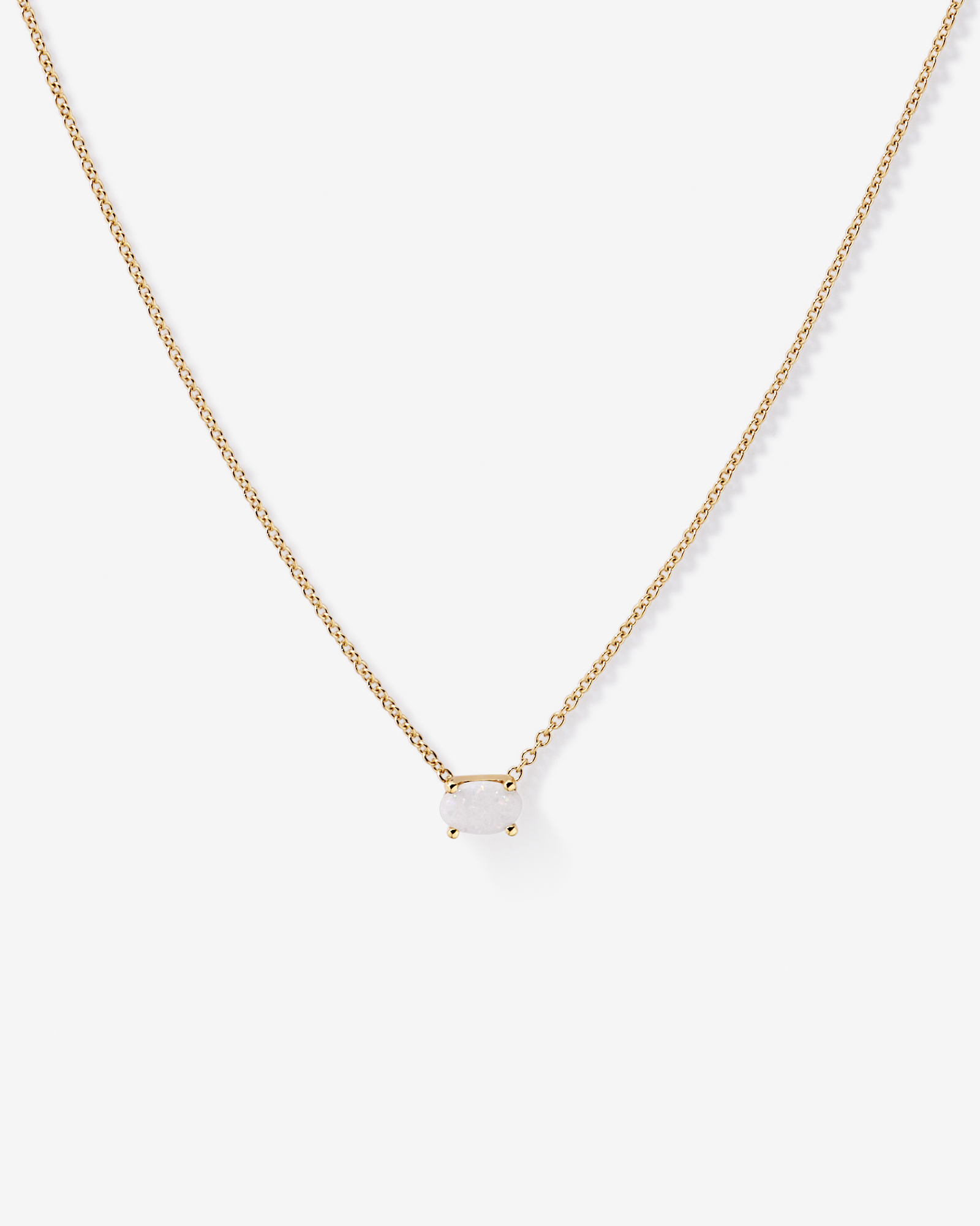 Australian Opal East-West Necklace in 10kt Yellow Gold