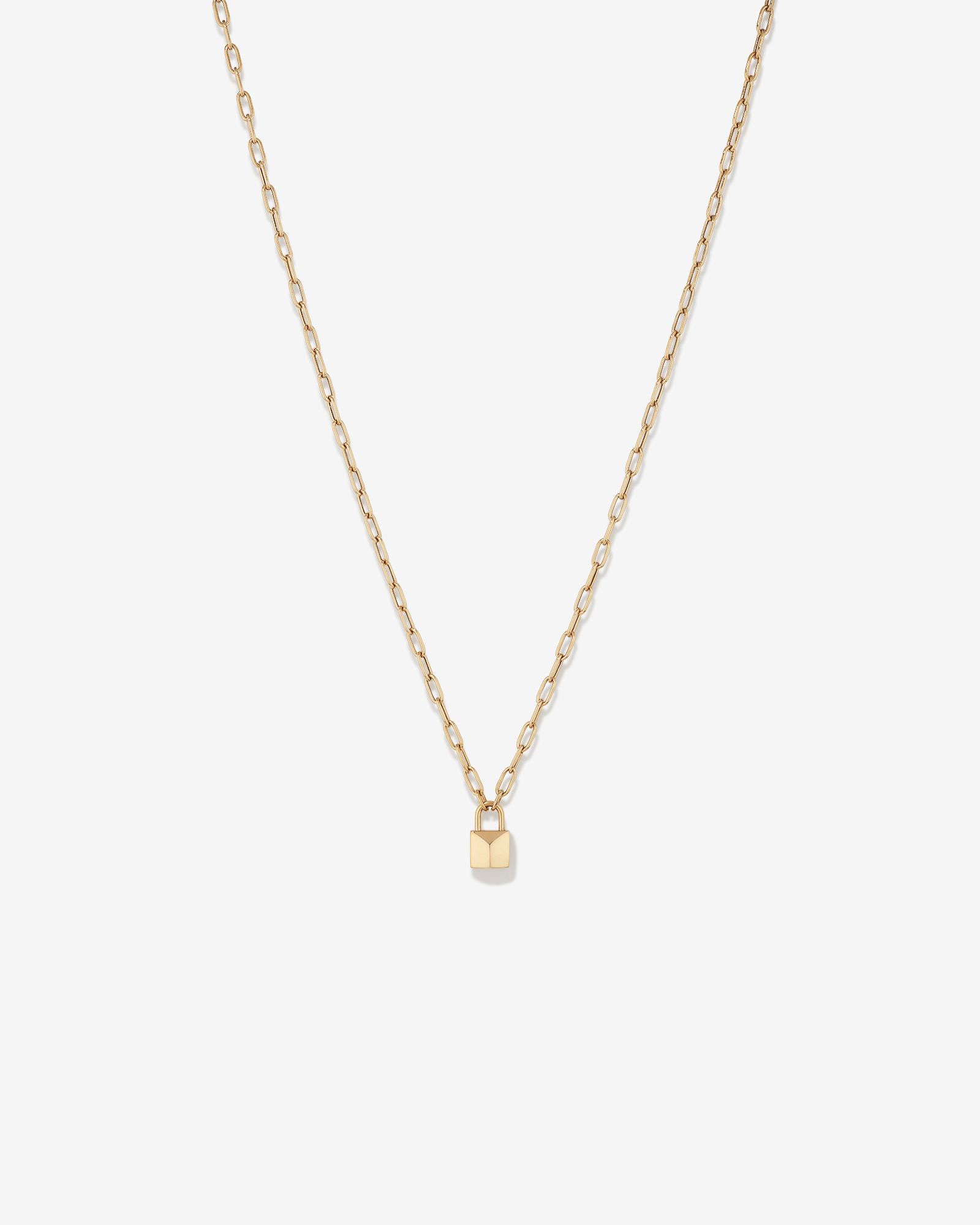 Signature Lock Necklace in 10kt Yellow Gold