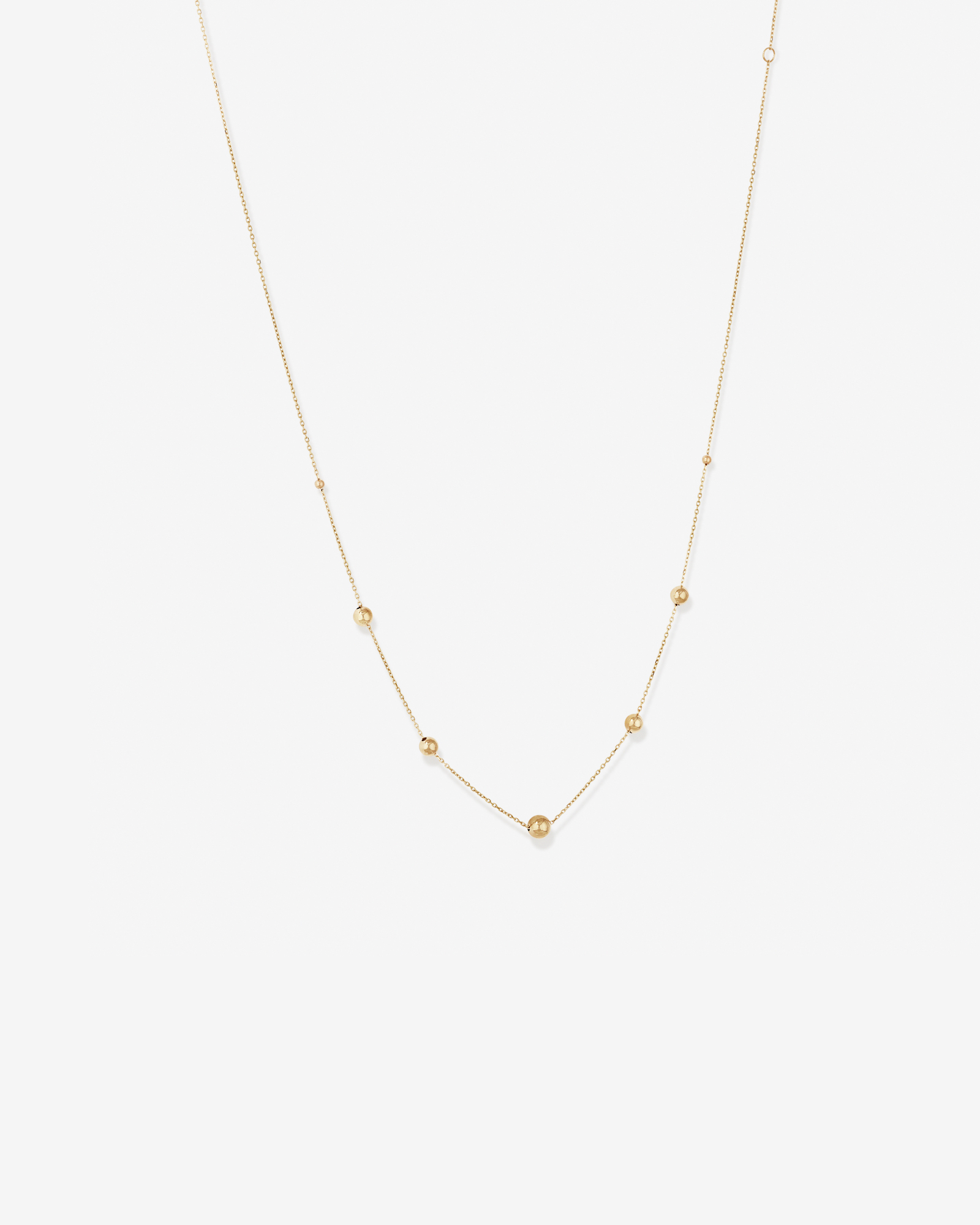 Chaîne câble à perles en or jaune 10 K de 45 cm