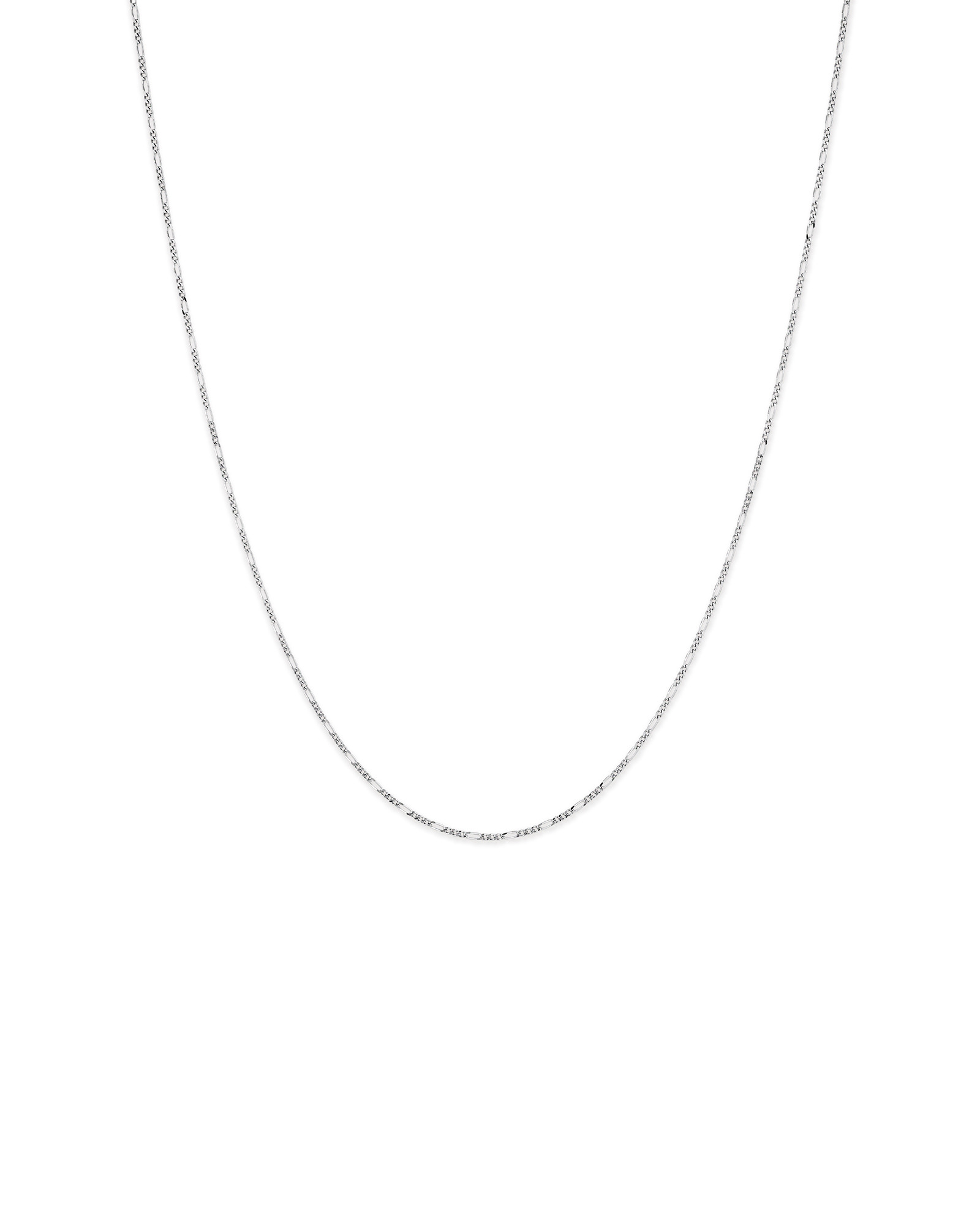 50cm (20") 1.4mm Width Figaro Chain Necklace in Sterling Silver