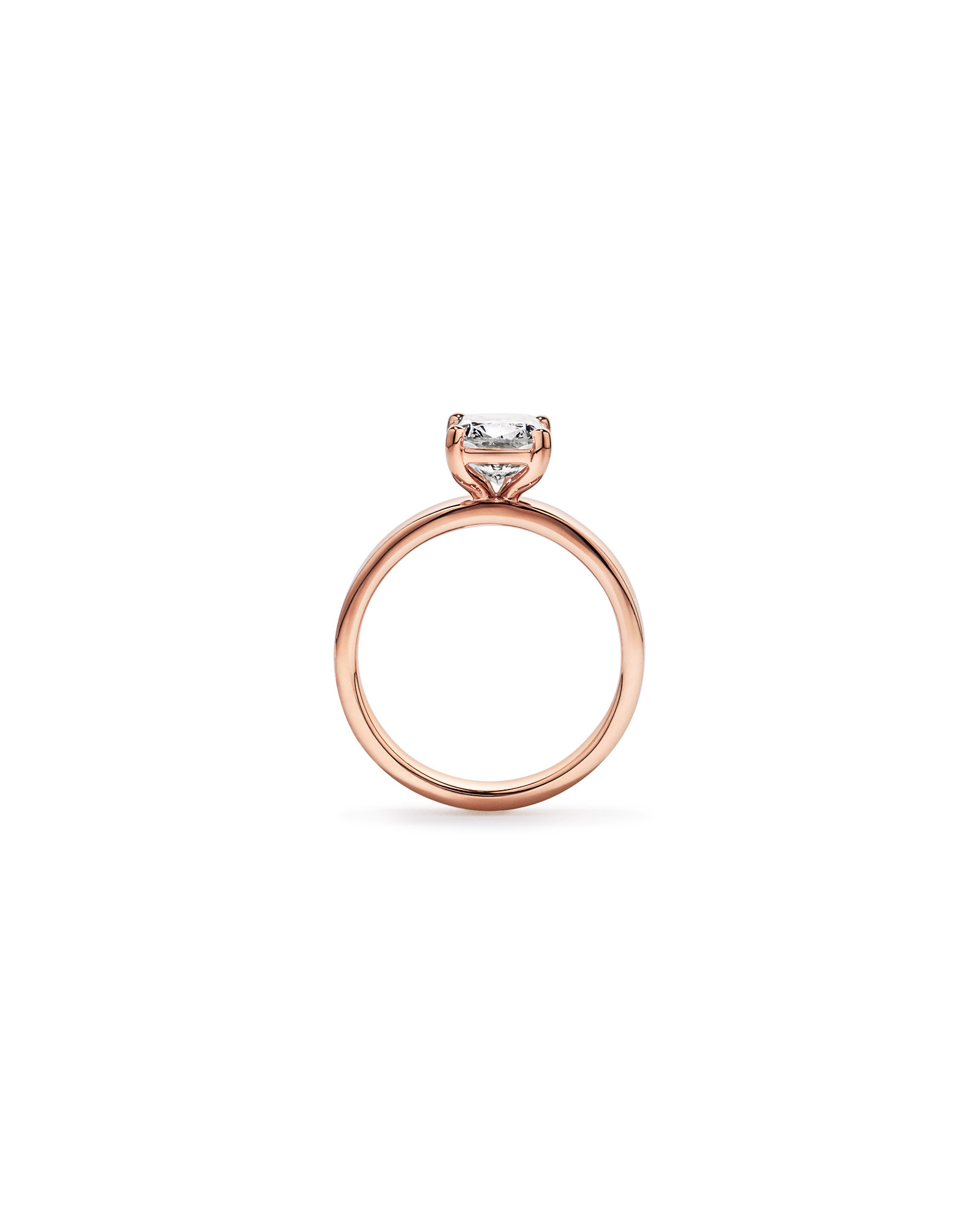 2.00TW Elongated Cushion Laboratory-Grown Diamond Solitaire Ring 14kt Rose Gold