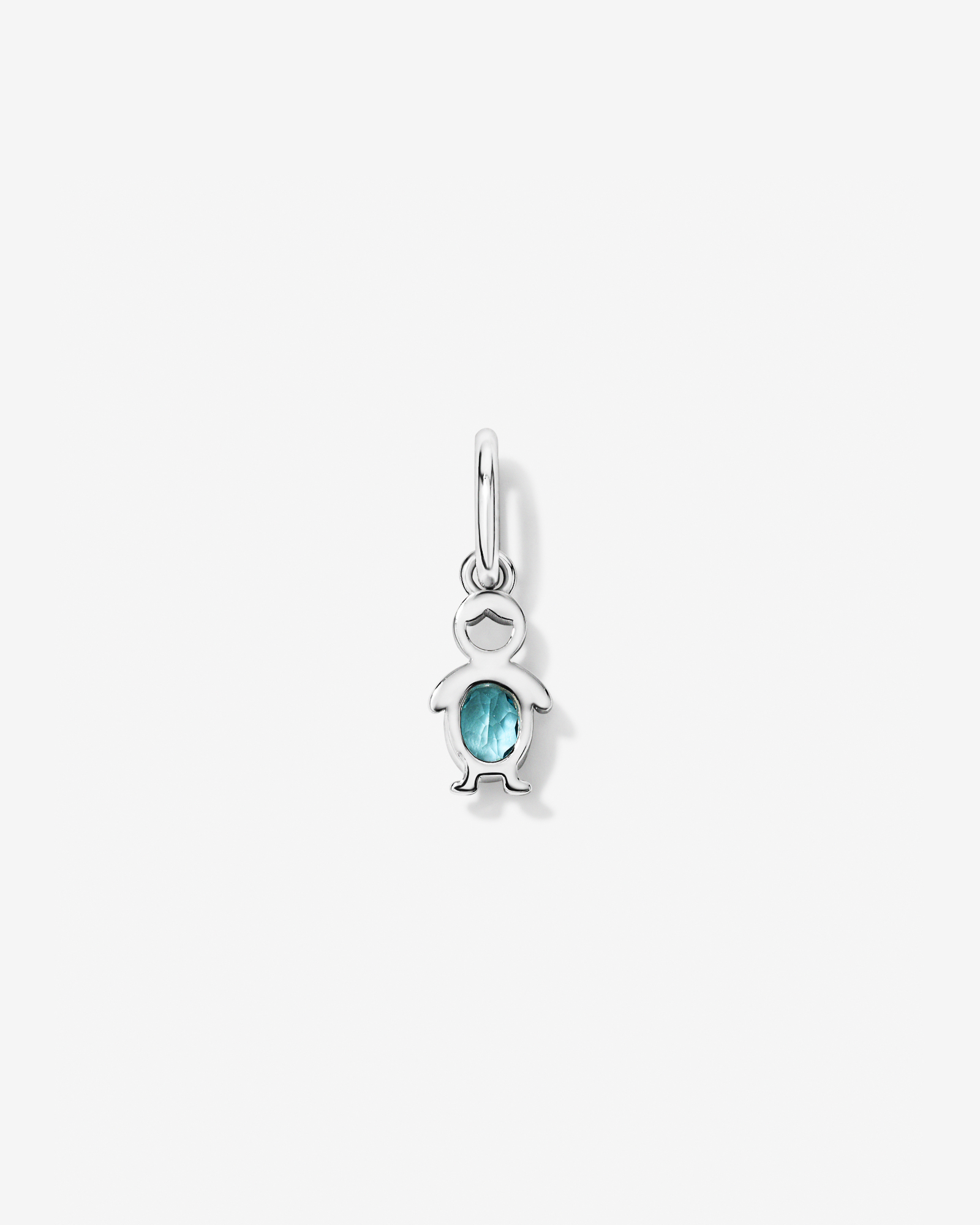Blue Topaz Boy Pendant in Sterling Silver
