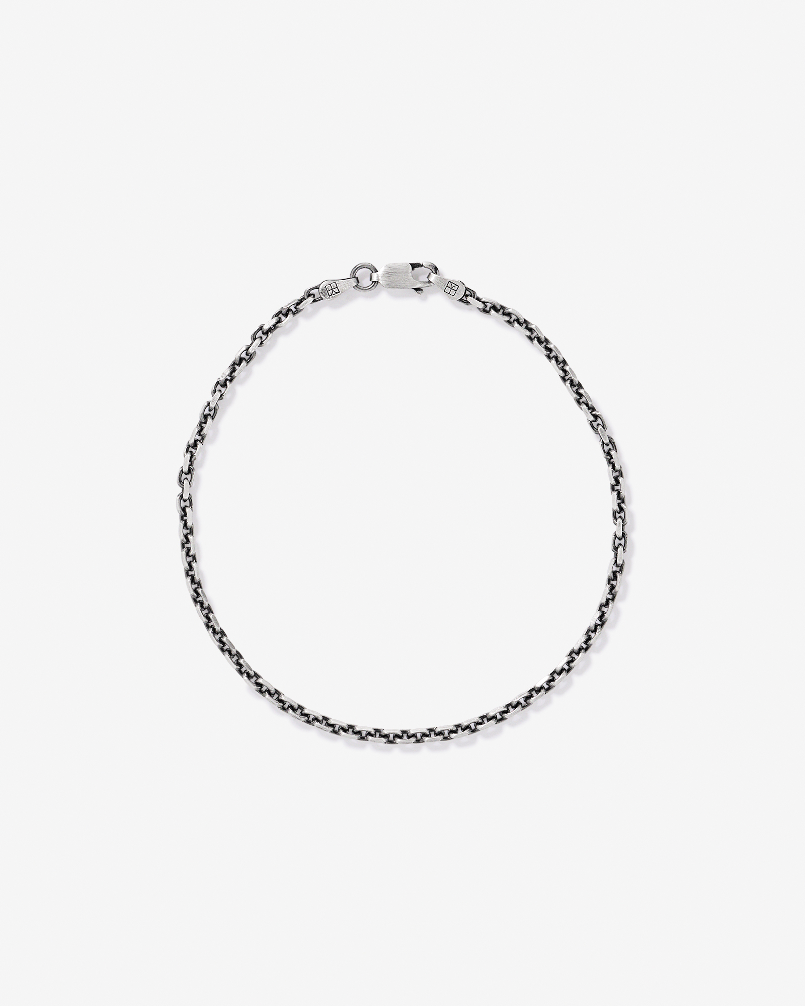 Bracelet Forzatina oxydé en argent sterling, largeur 0,8 mm, longueur 21 cm (8 po)