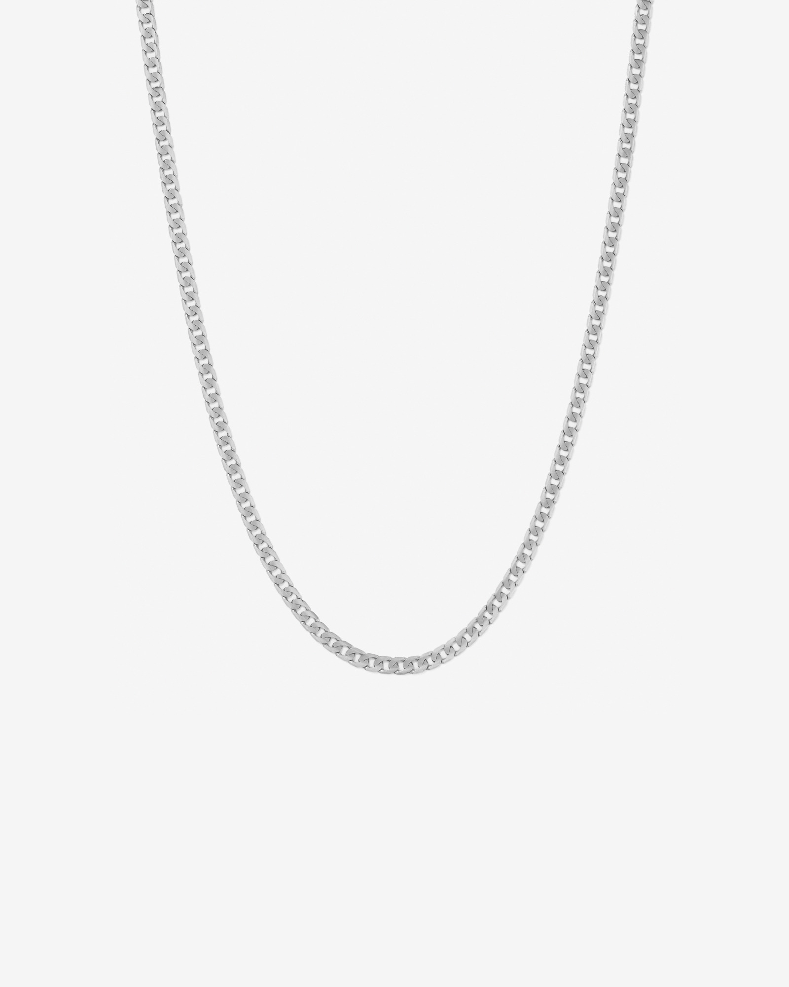 60cm (22") 6mm-6.5mm Width Curb Chain in 10kt White Gold