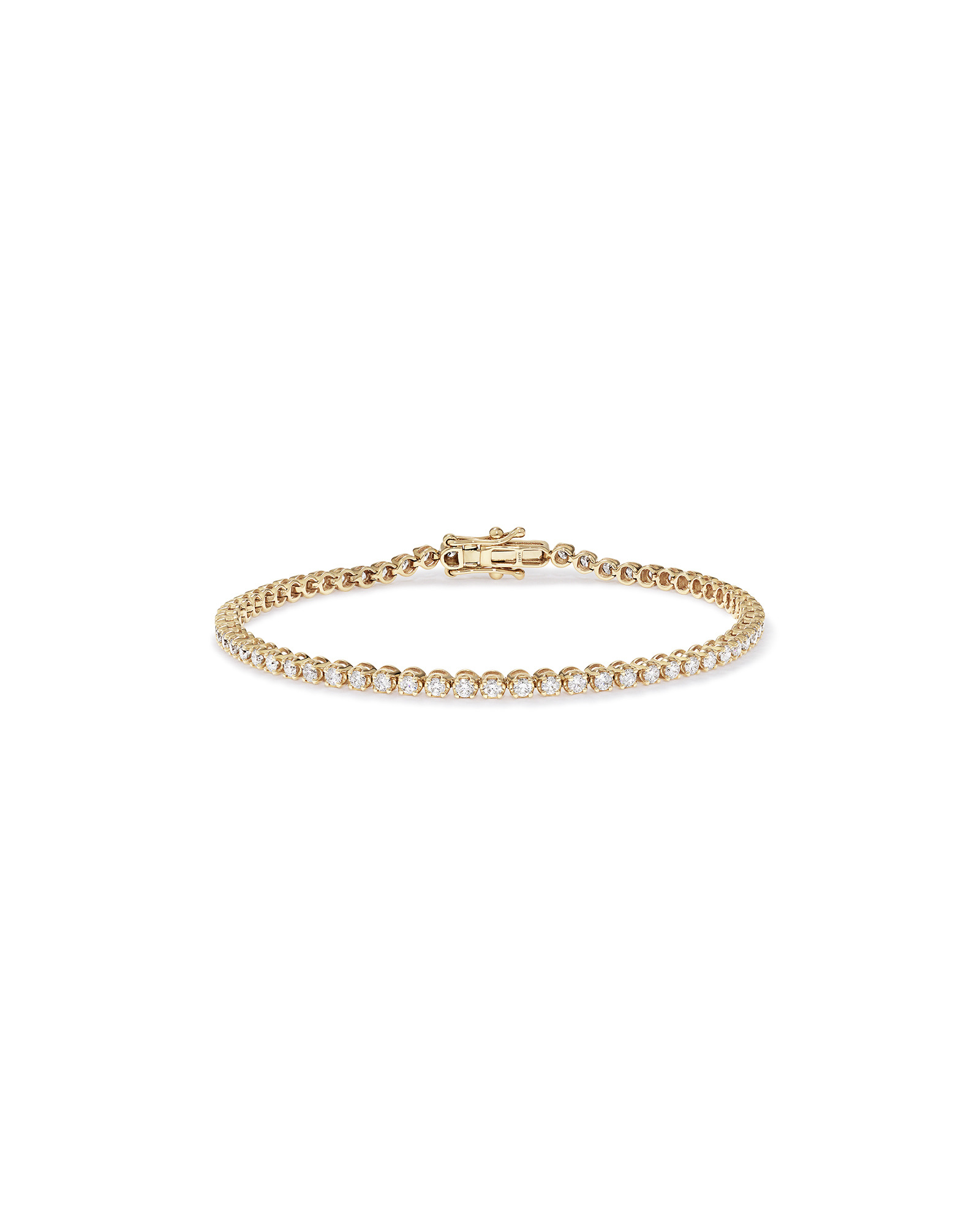 Bracelet de tennis en diamant TW cultivé en laboratoire 1,80 carat en or jaune 10 carats