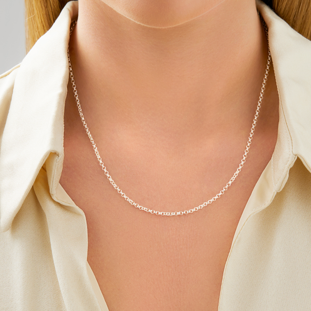 Chaîne belcher en argent sterling de 45 cm, largeur de 2 à 2,5 mm