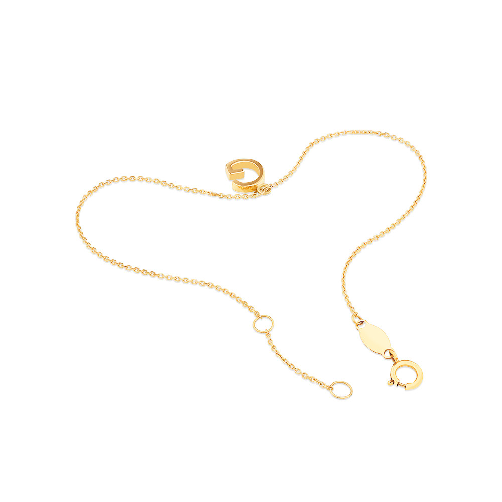 Collier à pendentif initiale en or jaune 10 K