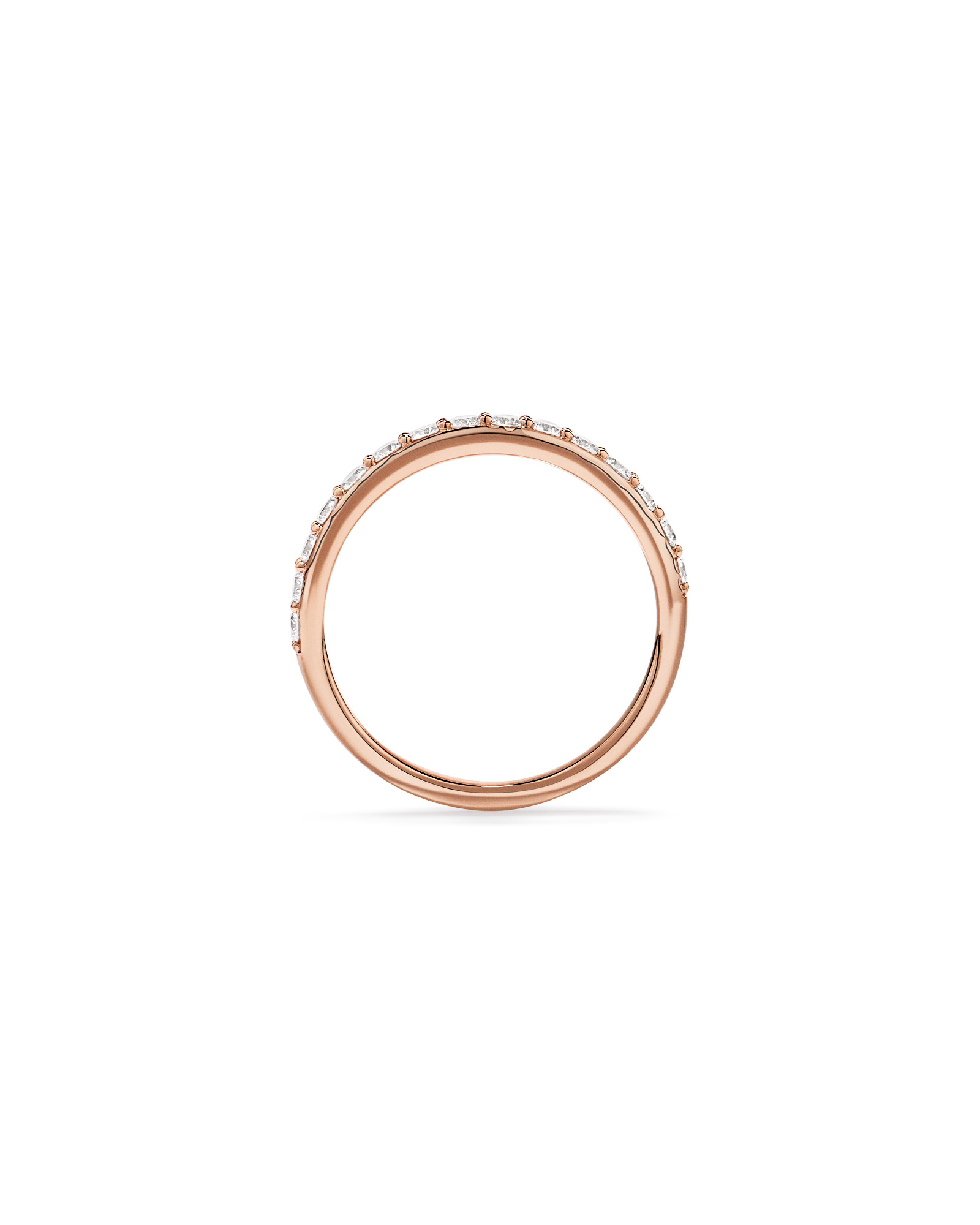 0.50TW Round Brilliant Laboratory-Grown Diamond Wedding Band 14kt Rose Gold